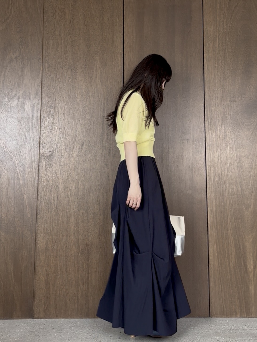 ibukiさんの「INDIVI｜フォルムスリーブポロニット」を使ったコーディネート