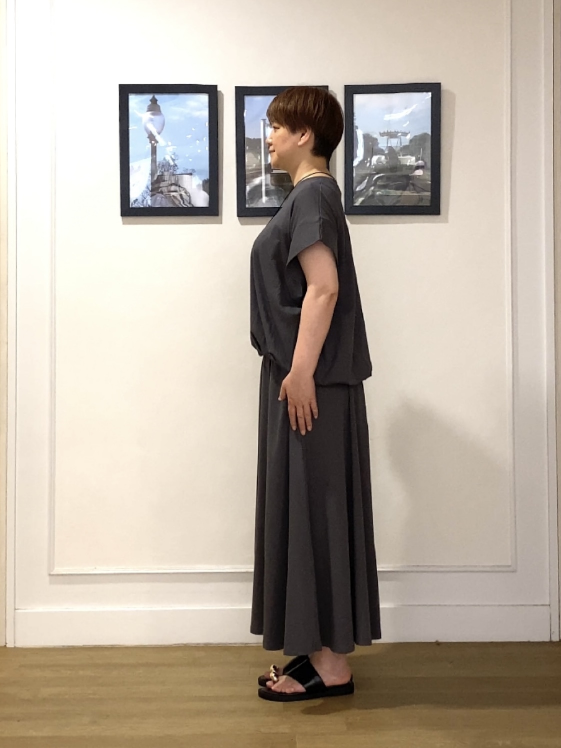Hiroさんの「Dessin｜【2点セット/汗シミ防止】ミニ裏毛セットアップ」を使ったコーディネート