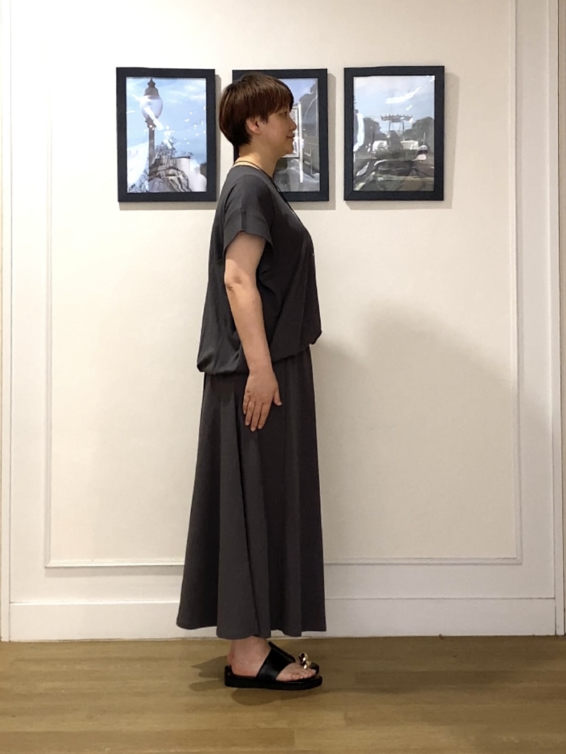 Hiroさんの「Dessin｜【2点セット/汗シミ防止】ミニ裏毛セットアップ」を使ったコーディネート