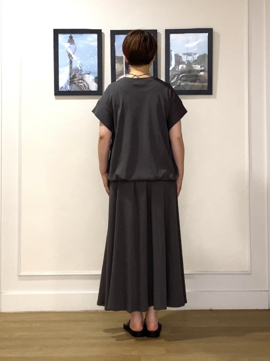 Hiroさんの「Dessin｜【2点セット/汗シミ防止】ミニ裏毛セットアップ」を使ったコーディネート