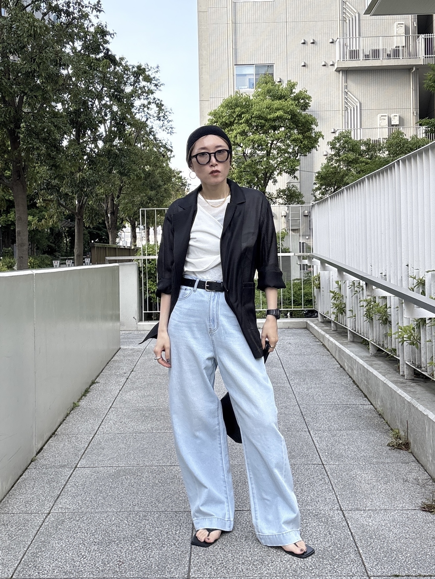 kotakiさんの「INDIVI｜【接触冷感/通気性】シアーシャツジャケット」を使ったコーディネート