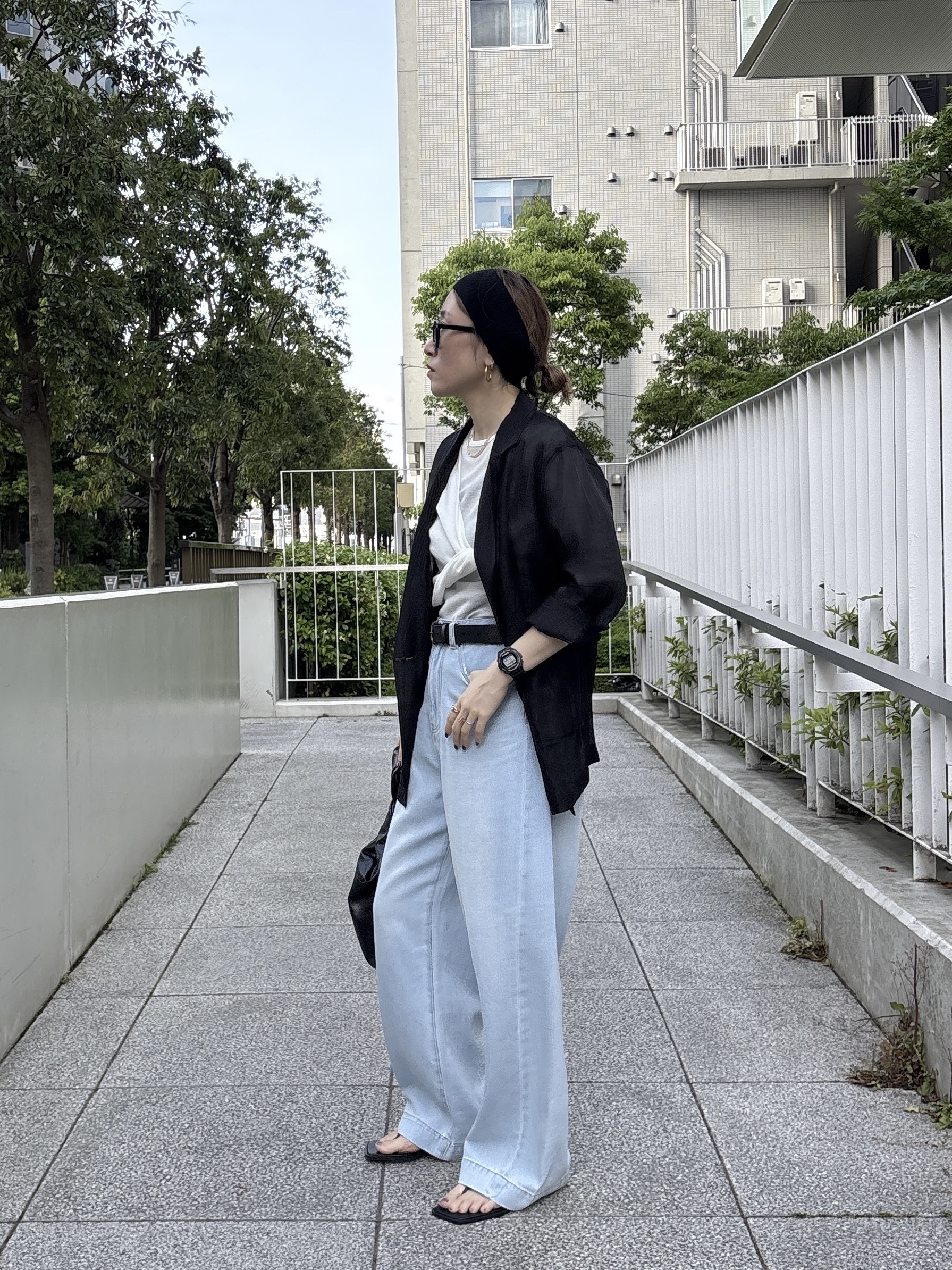 kotakiさんの「INDIVI｜【接触冷感/通気性】シアーシャツジャケット」を使ったコーディネート