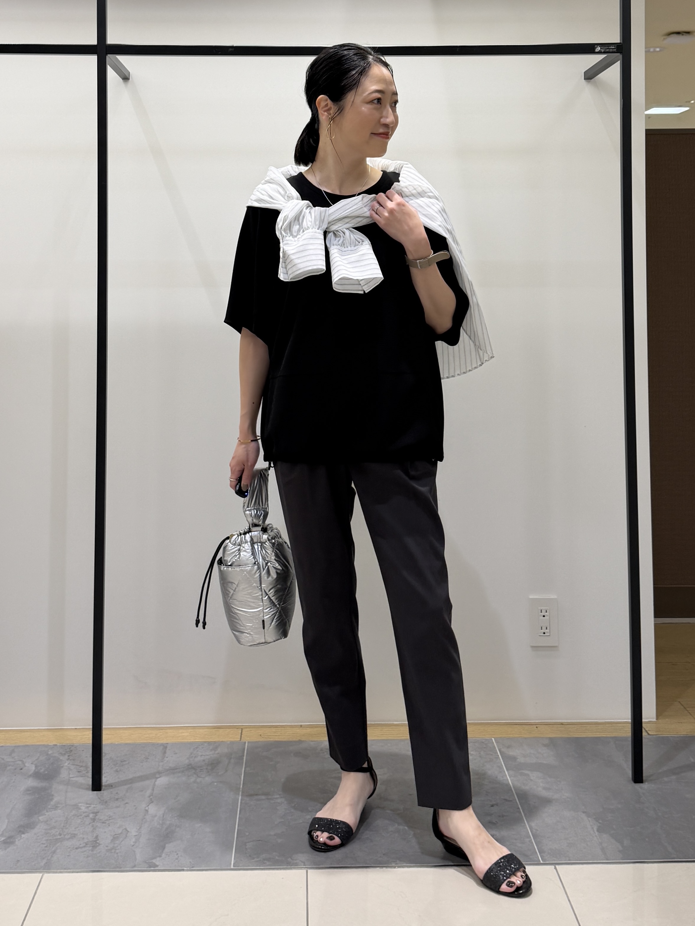 shihoさんの「INDIVI｜【洗える／2WAY／裾ドロスト付き】 ドルマンスリーブチュニックトップス」を使ったコーディネート