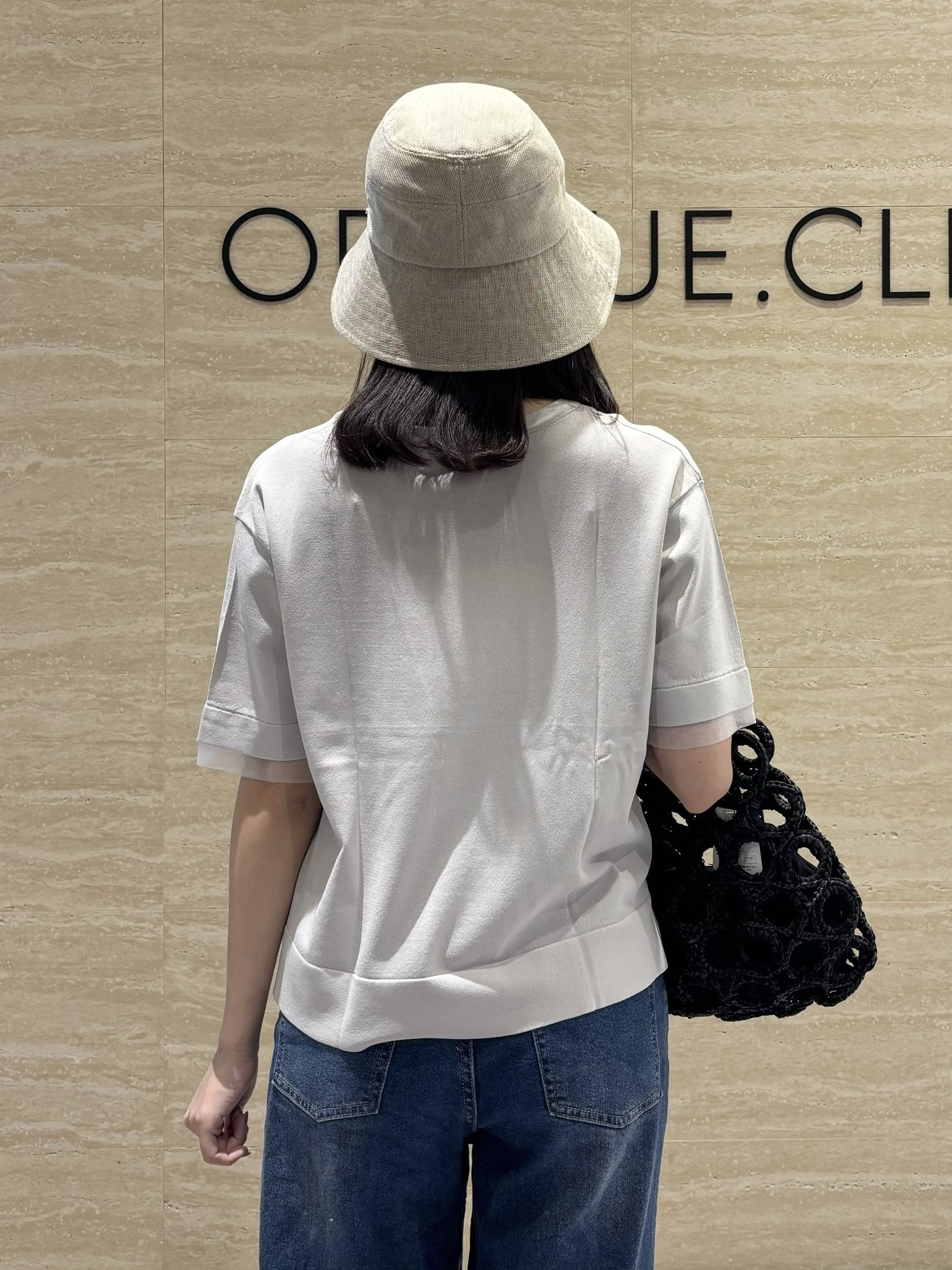 Ririkaさんの「OPAQUE.CLIP｜【UV／接触冷感／抗ピル】シアー＆レイヤード風さらりニット《洗濯機OK》」を使ったコーディネート