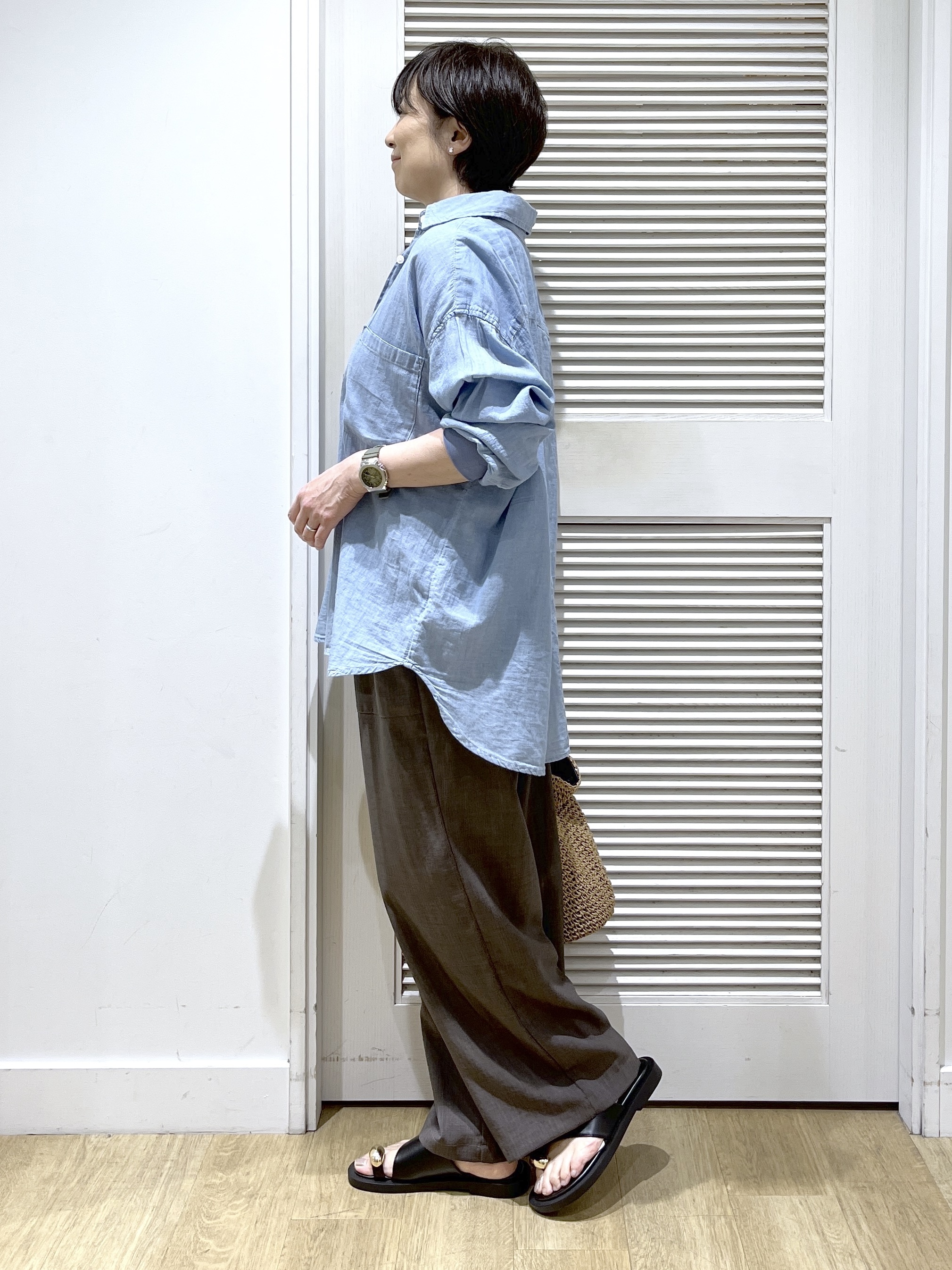 Miyazakiさんの「Dessin｜【セットアップ可/接触冷感/UVカット】イージーワイドパンツ」を使ったコーディネート