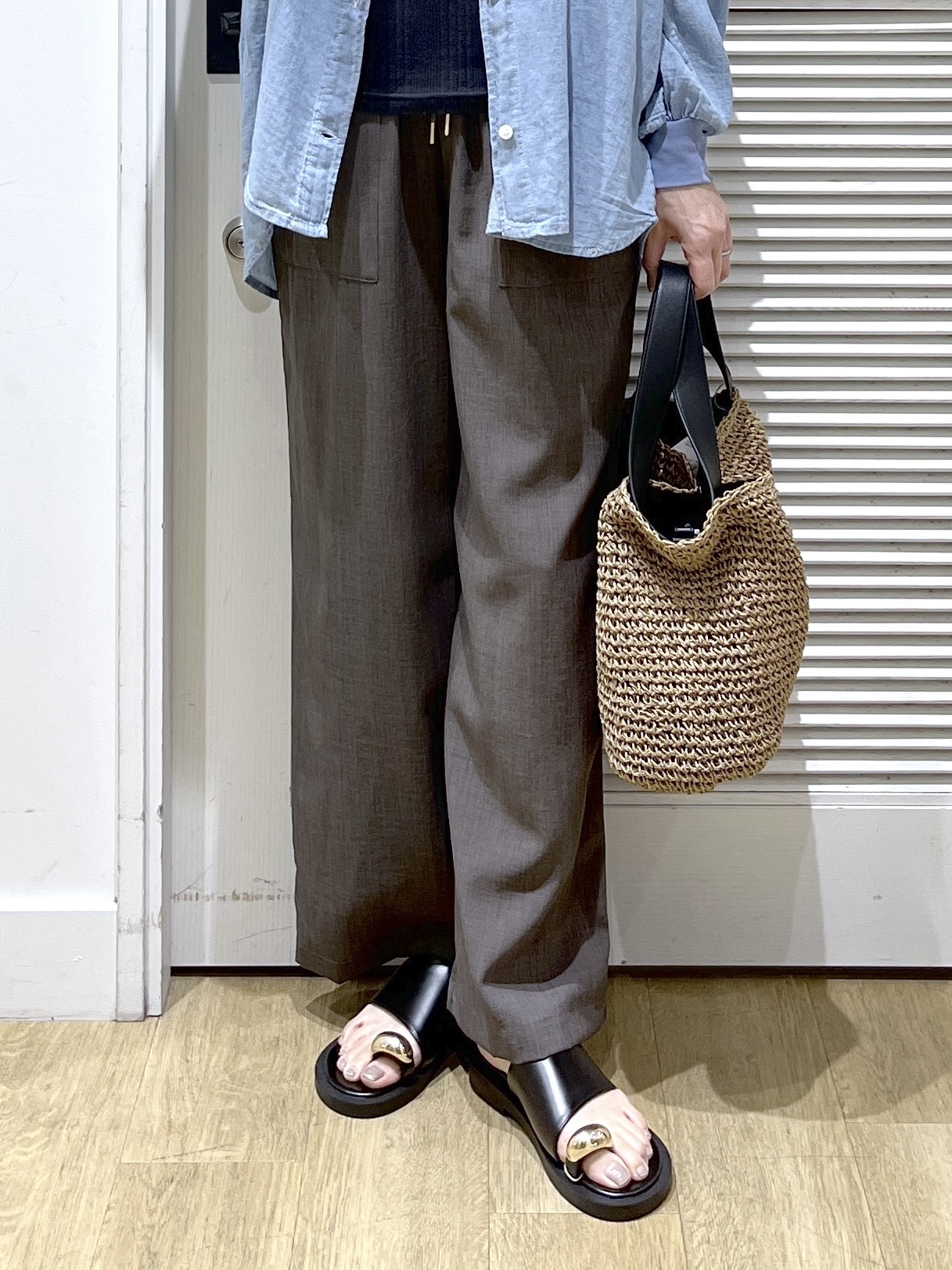 Miyazakiさんの「Dessin｜【セットアップ可/接触冷感/UVカット】イージーワイドパンツ」を使ったコーディネート