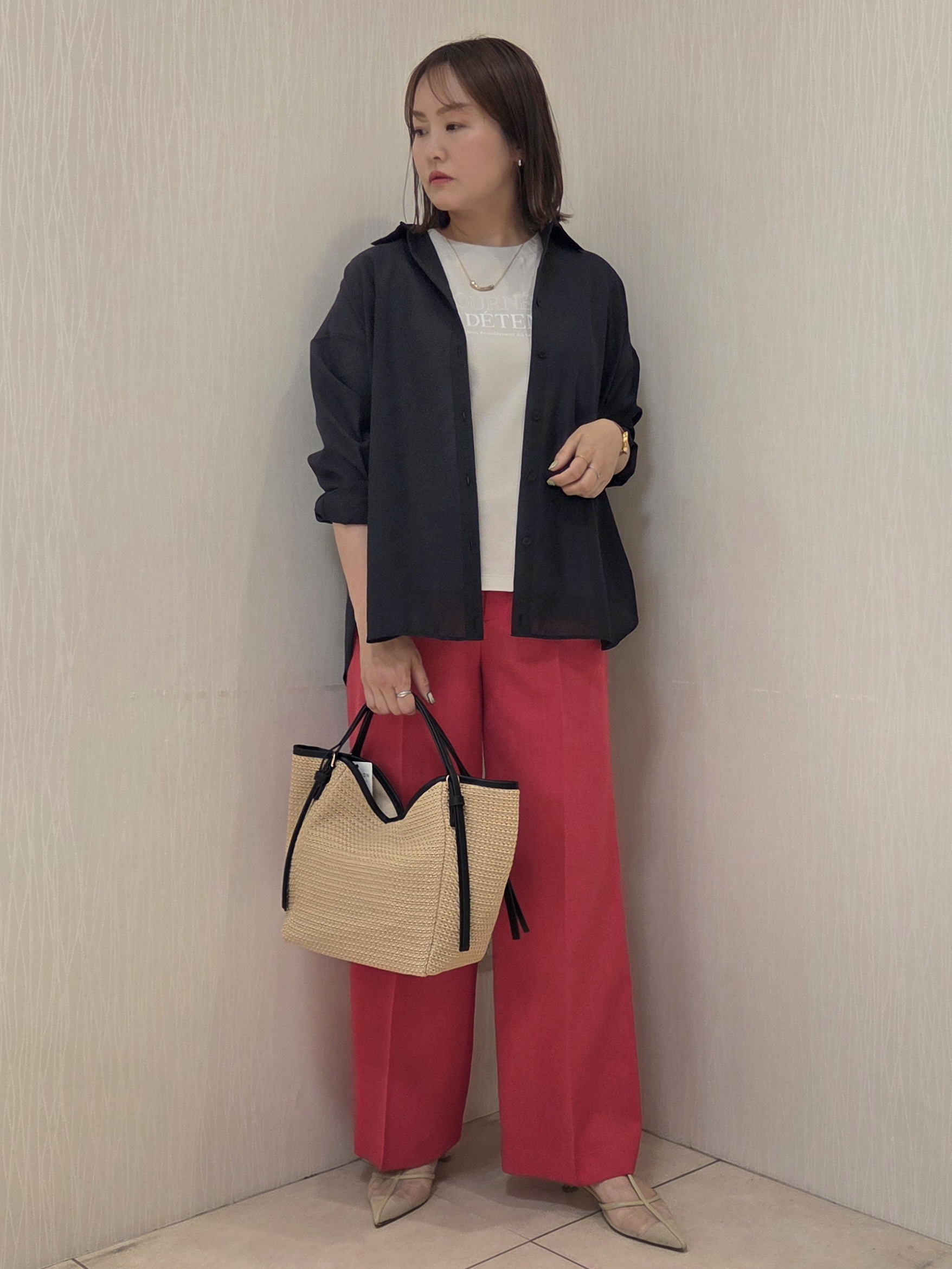 naokoさんの「UNTITLED｜◆【2WAY/マシンウォッシャブル】カシュクールデザインシャツ」を使ったコーディネート