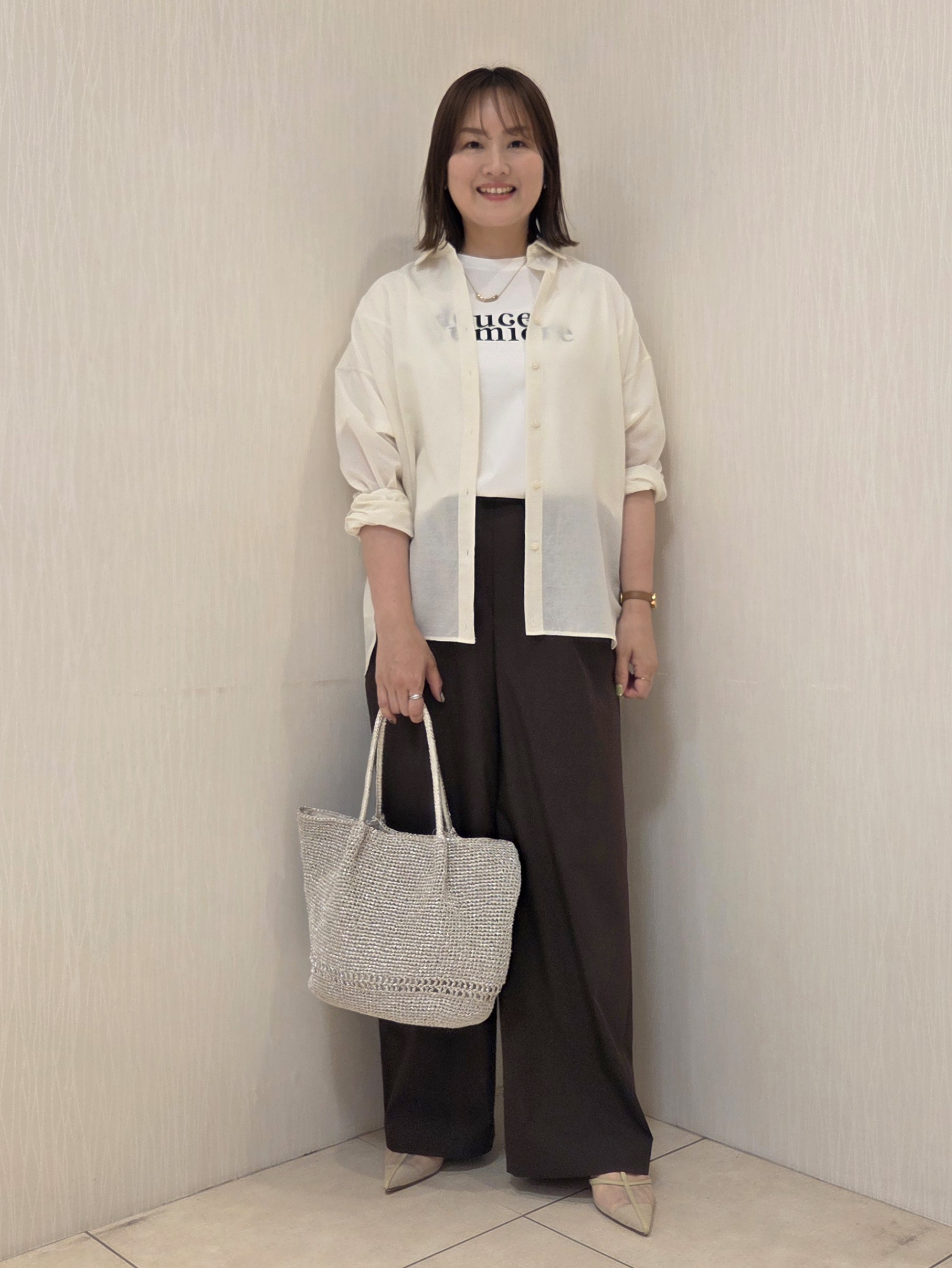 naokoさんの「UNTITLED｜◆【2WAY/マシンウォッシャブル】カシュクールデザインシャツ」を使ったコーディネート
