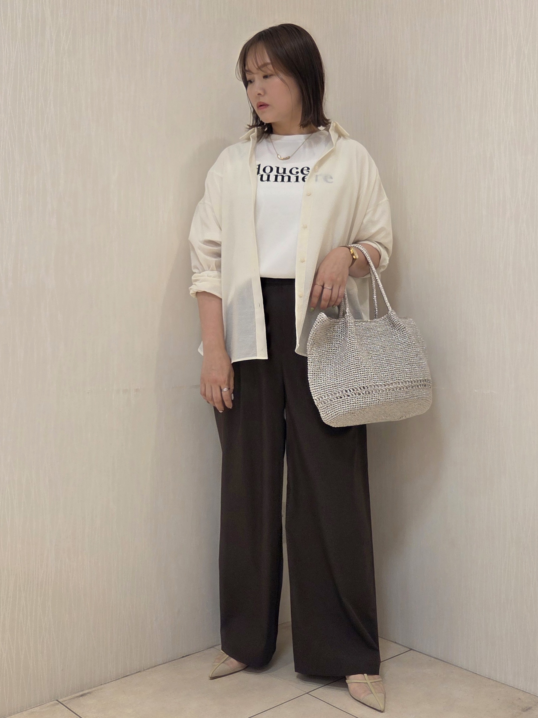 naokoさんの「UNTITLED｜◆【2WAY/マシンウォッシャブル】カシュクールデザインシャツ」を使ったコーディネート