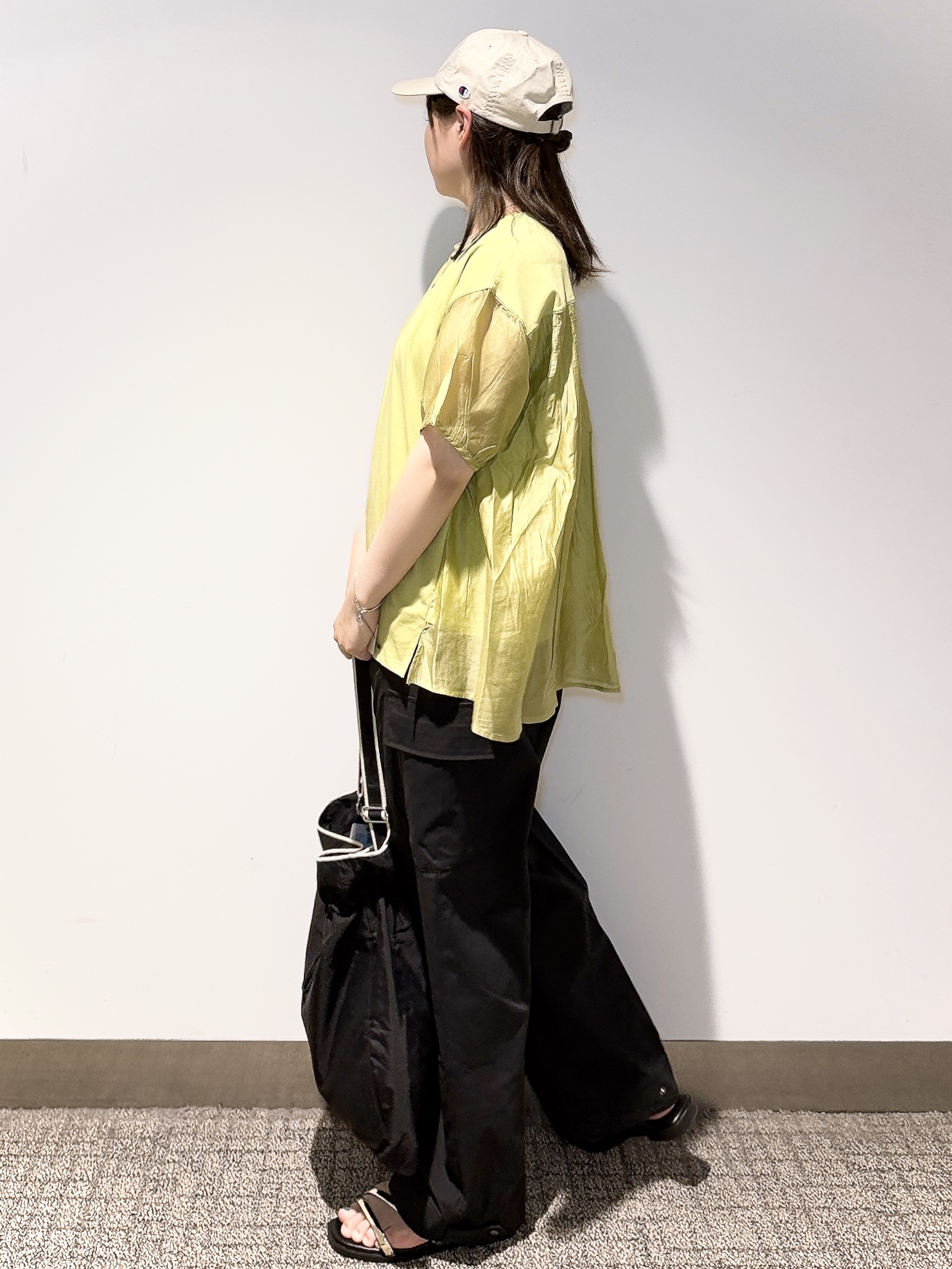 みーさんの「grove｜【UVカット】体型カバー叶う、バックプリーツTシャツ」を使ったコーディネート