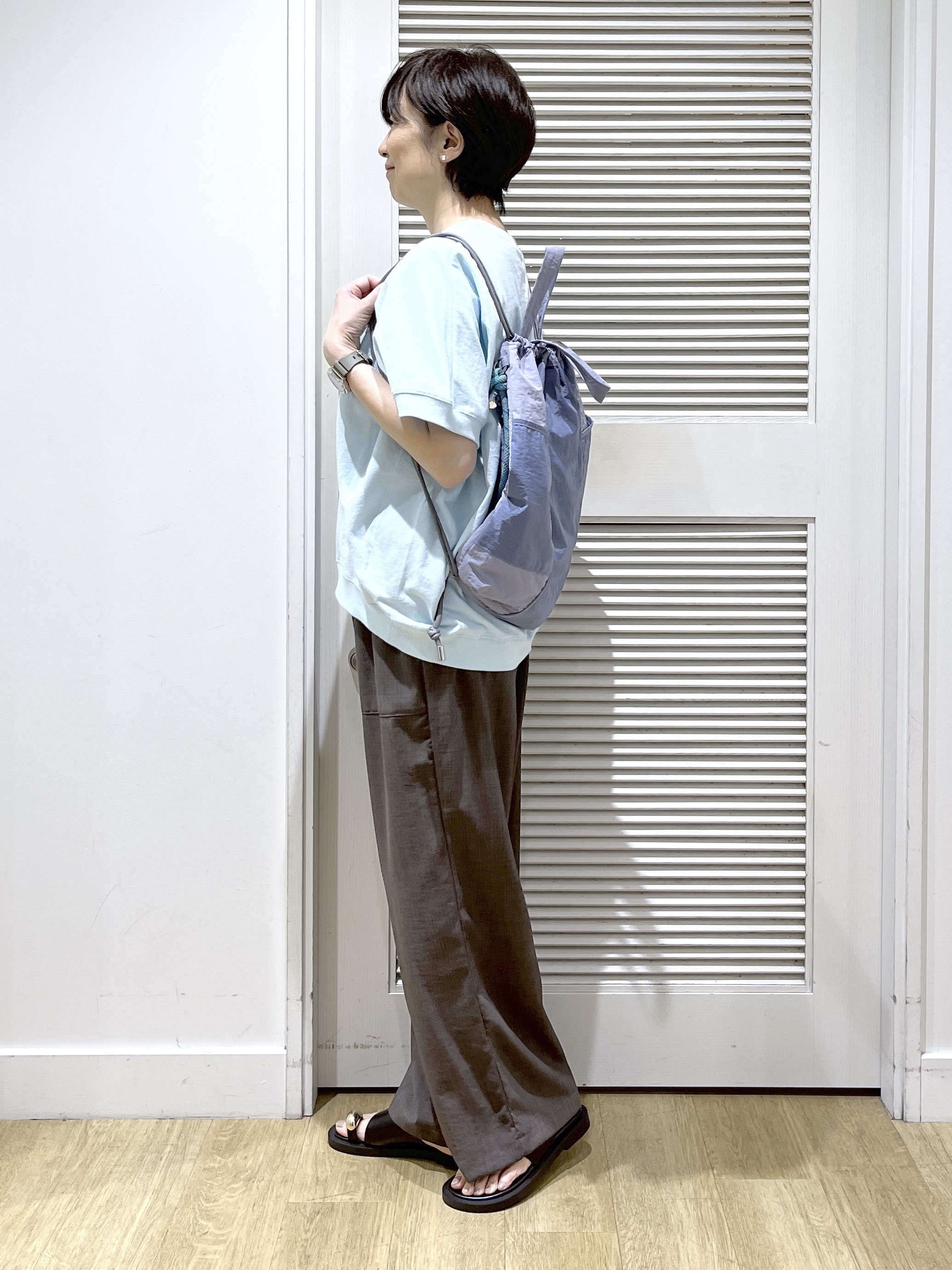 Miyazakiさんの「Dessin｜【セットアップ可/接触冷感/UVカット】イージーワイドパンツ」を使ったコーディネート