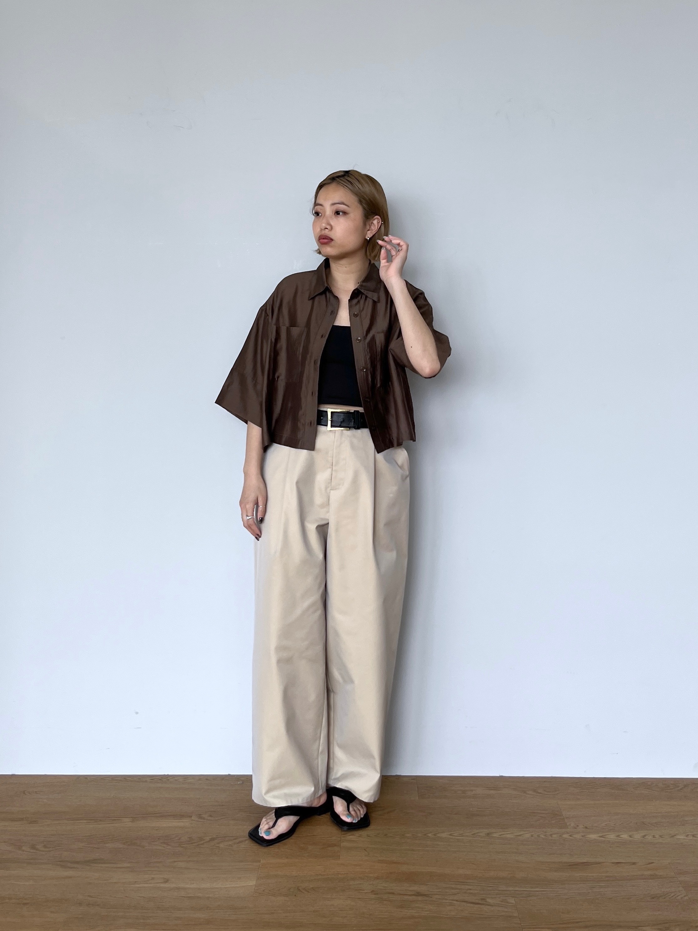 Harukaさんの「INDIVI｜ボックスシルエットシアーシャツ【接触冷感】」を使ったコーディネート