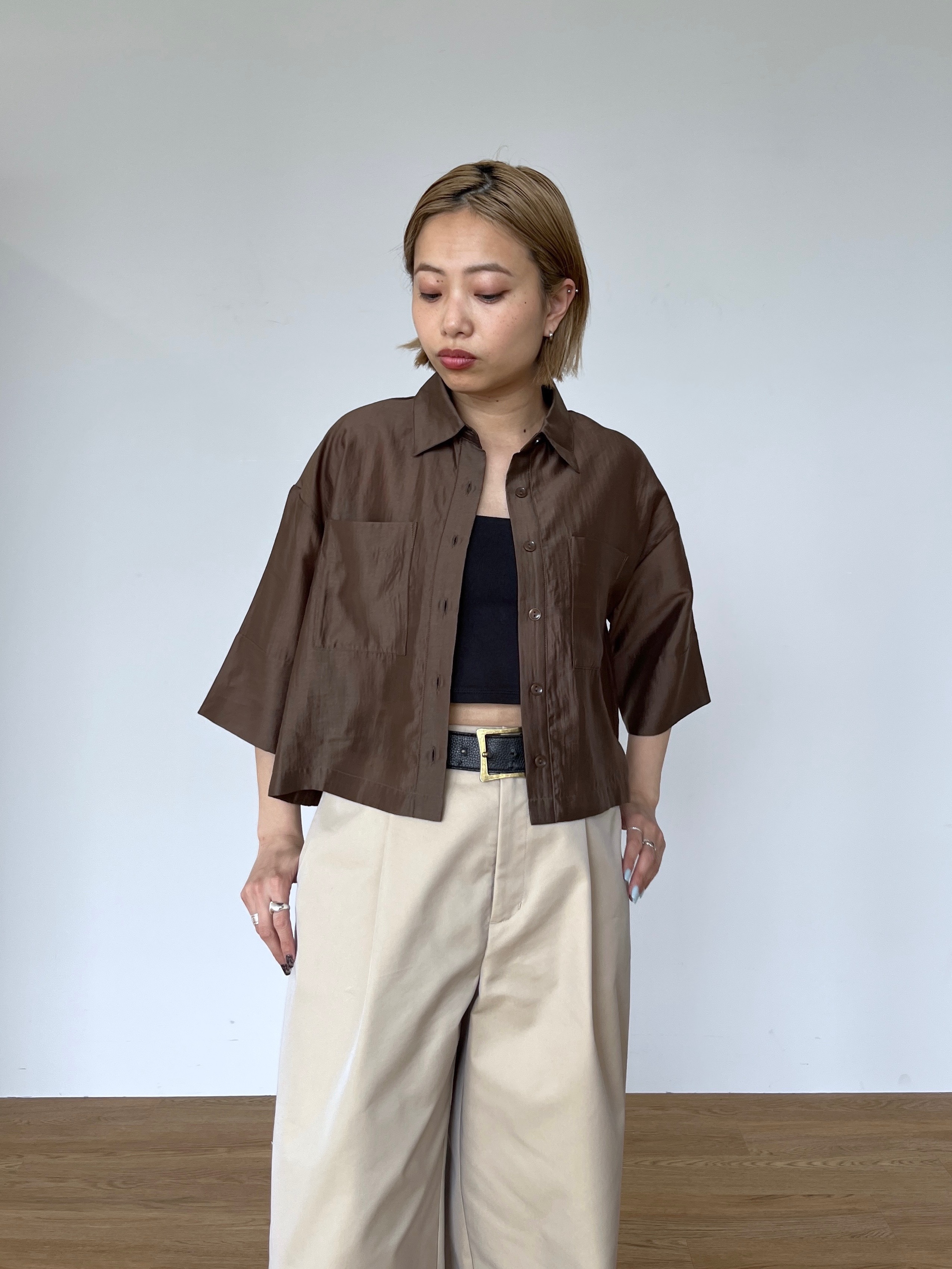 Harukaさんの「INDIVI｜ボックスシルエットシアーシャツ【接触冷感】」を使ったコーディネート