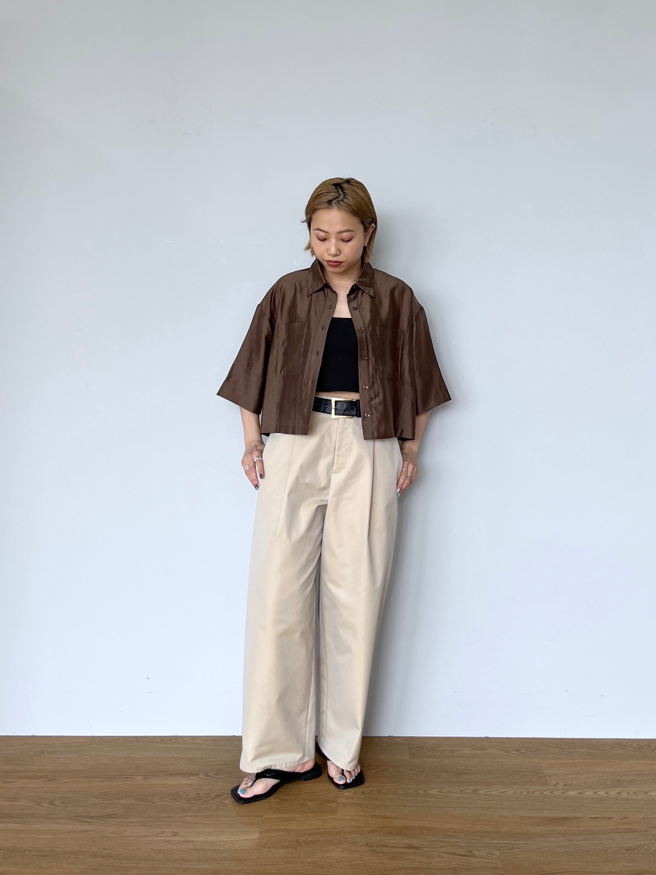 Harukaさんの「INDIVI｜ボックスシルエットシアーシャツ【接触冷感】」を使ったコーディネート