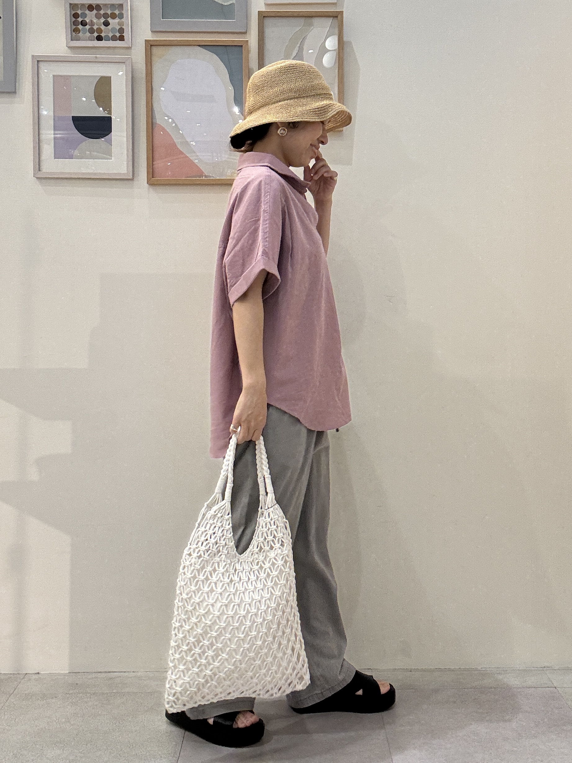 たけぴさんの「SHOO･LA･RUE｜【UV/吸水速乾/抗菌防臭】インせず着られる フレンチリネンスキッパーシャツ」を使ったコーディネート