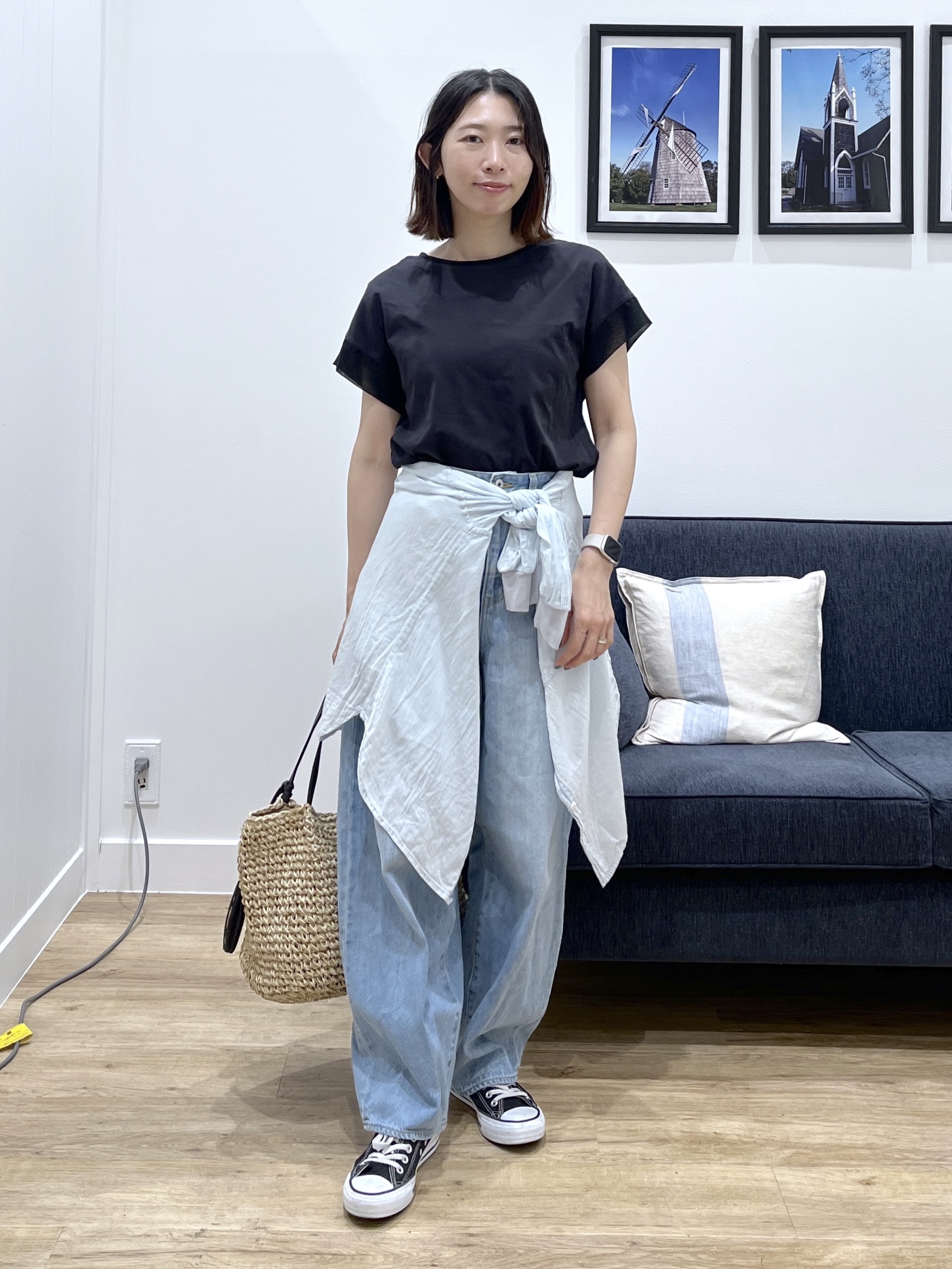 canaさんの「Dessin｜【UVカット/接触冷感】美光沢カットソー」を使ったコーディネート