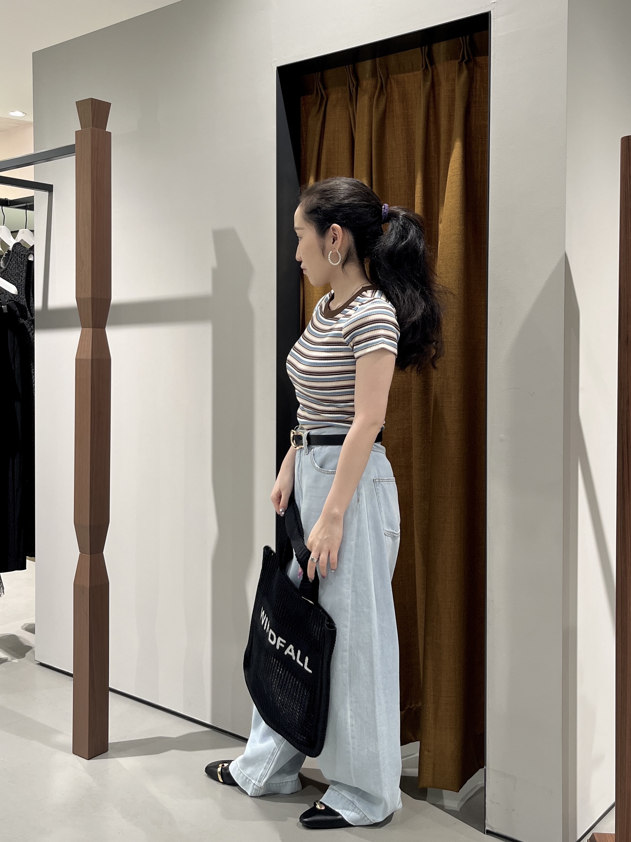 Uminoさんの「INDIVI｜レトロボーダーTシャツ」を使ったコーディネート