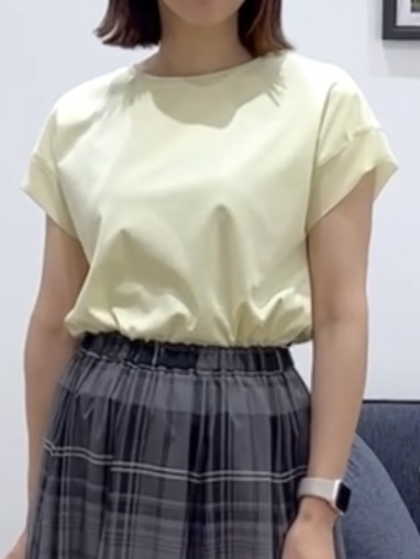canaさんの「Dessin｜【UVカット/接触冷感】美光沢カットソー」を使ったコーディネート