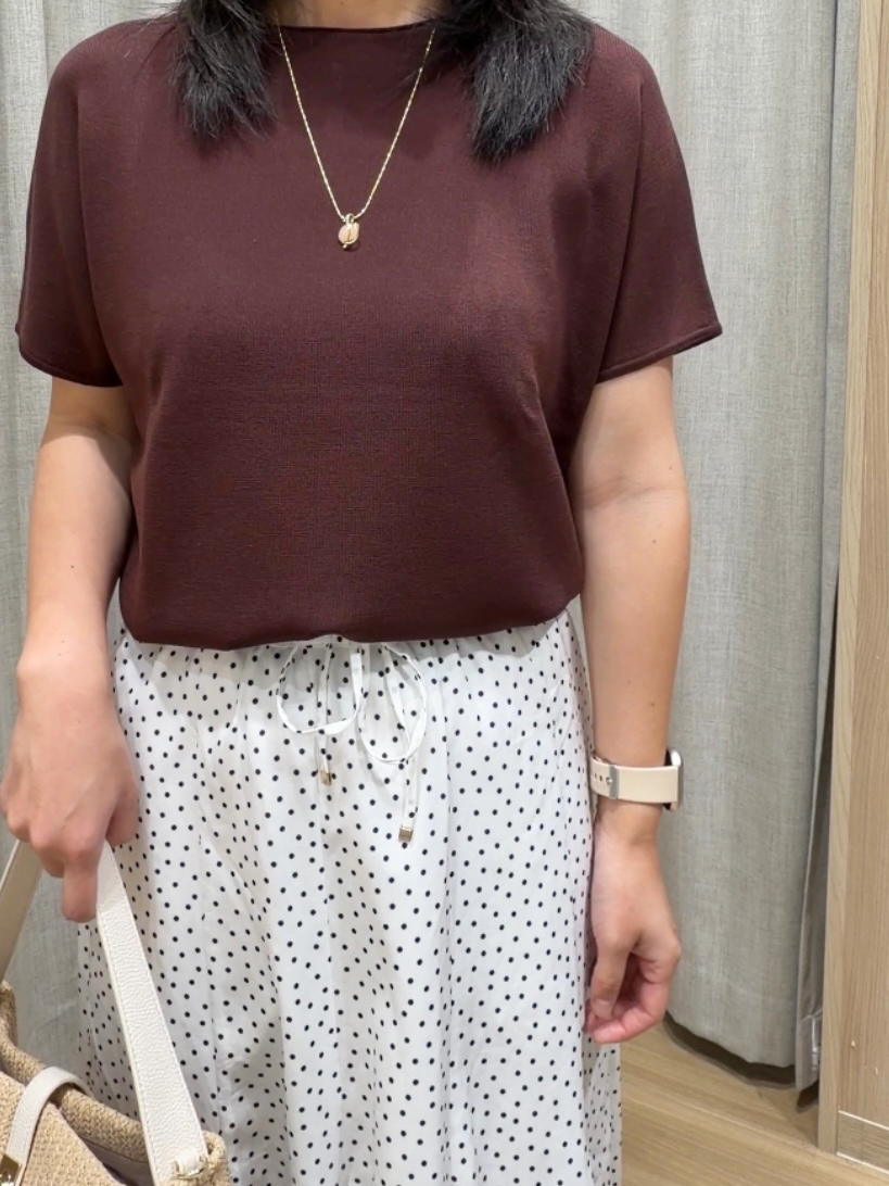 Fumikaさんの「grove｜【シリーズ累計36万枚！名品ニット】やわらかドライタッチ ドルマンニット」を使ったコーディネート