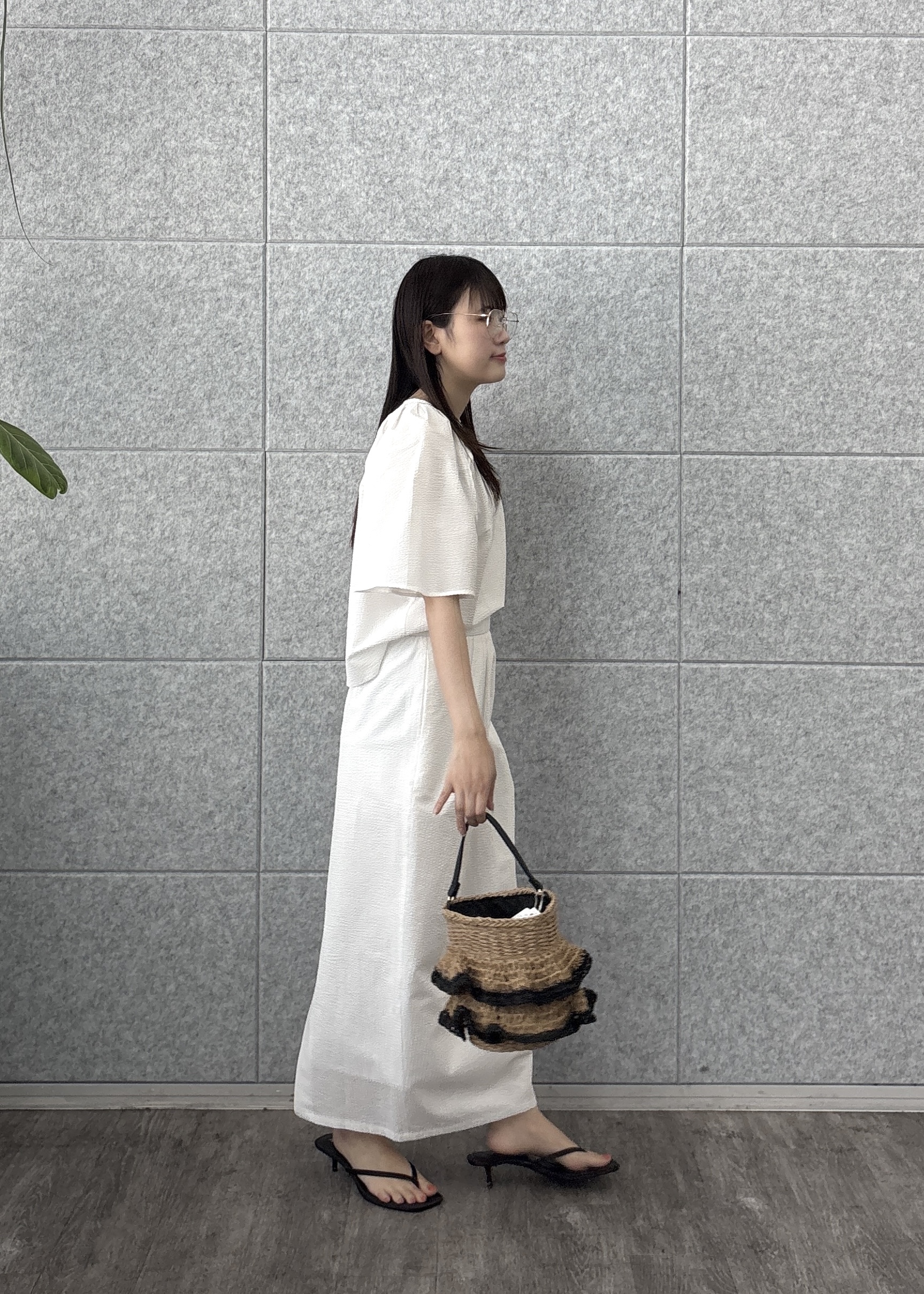 Renoさんの「INDIVI｜パフショルダーサッカーブラウス」を使ったコーディネート