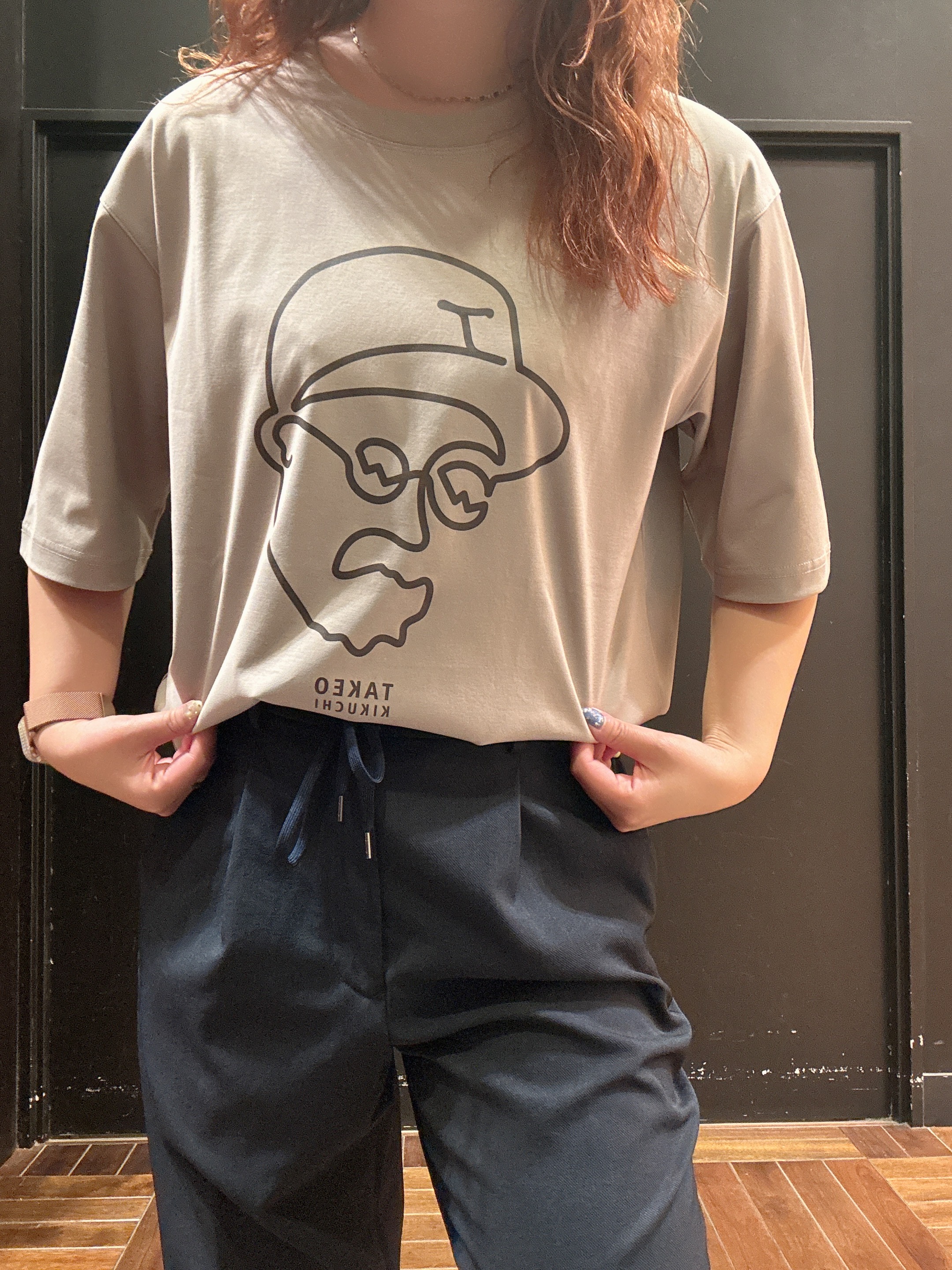ヒナさんの「TAKEO KIKUCHI｜【BOWLER HAT LABEL】アイスクリアコットン ワンストローク 半袖Tシャツ」を使ったコーディネート