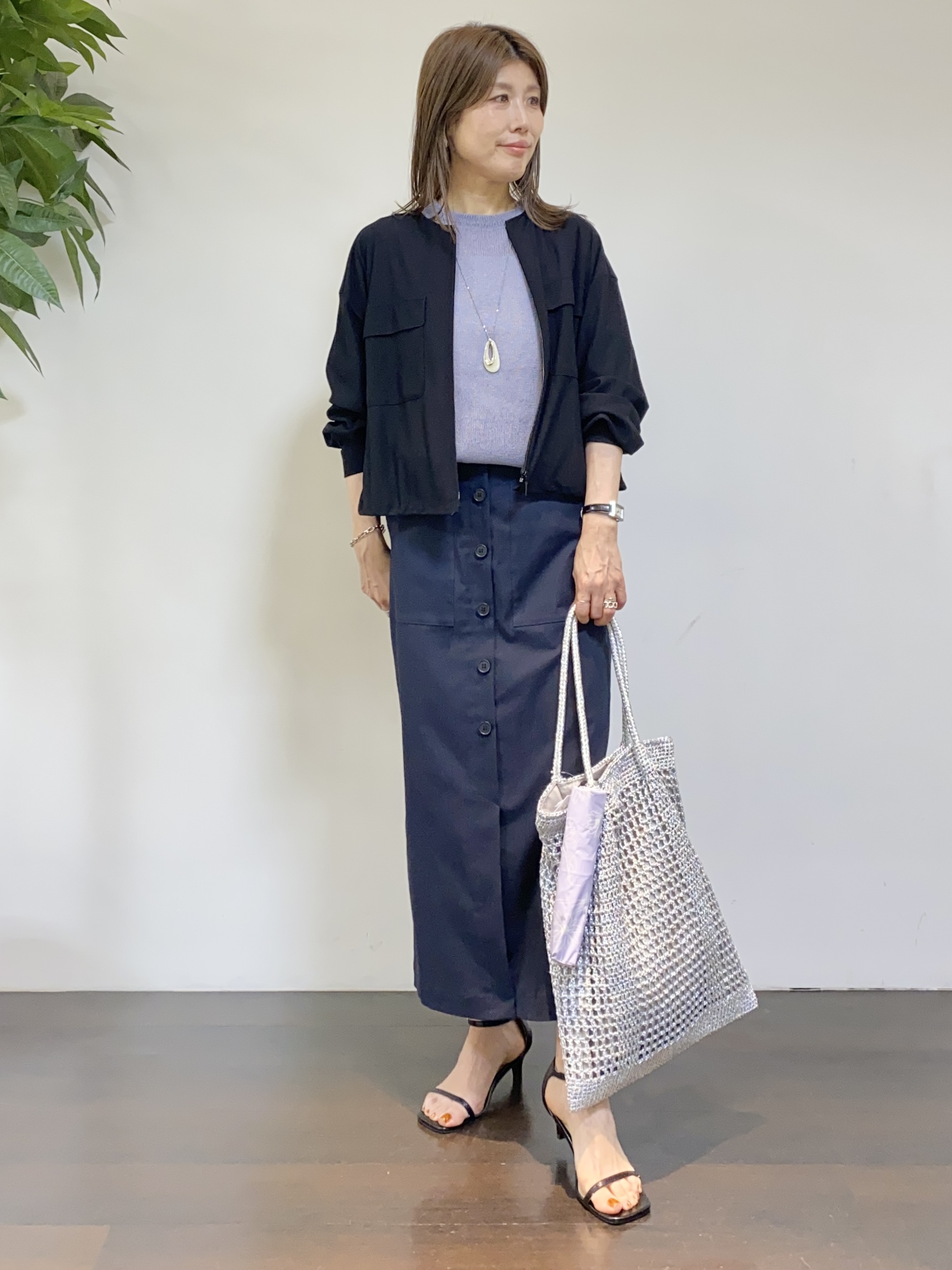 tomoさんの「UNTITLED｜◆【古畑星夏さん着用/洗える】シアーブルゾン」を使ったコーディネート