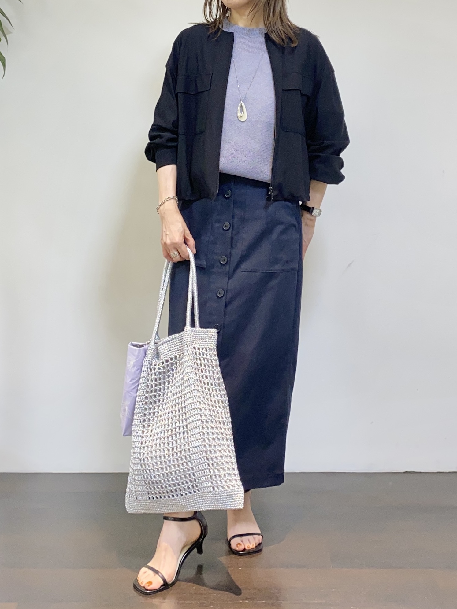 tomoさんの「UNTITLED｜◆【古畑星夏さん着用/洗える】シアーブルゾン」を使ったコーディネート