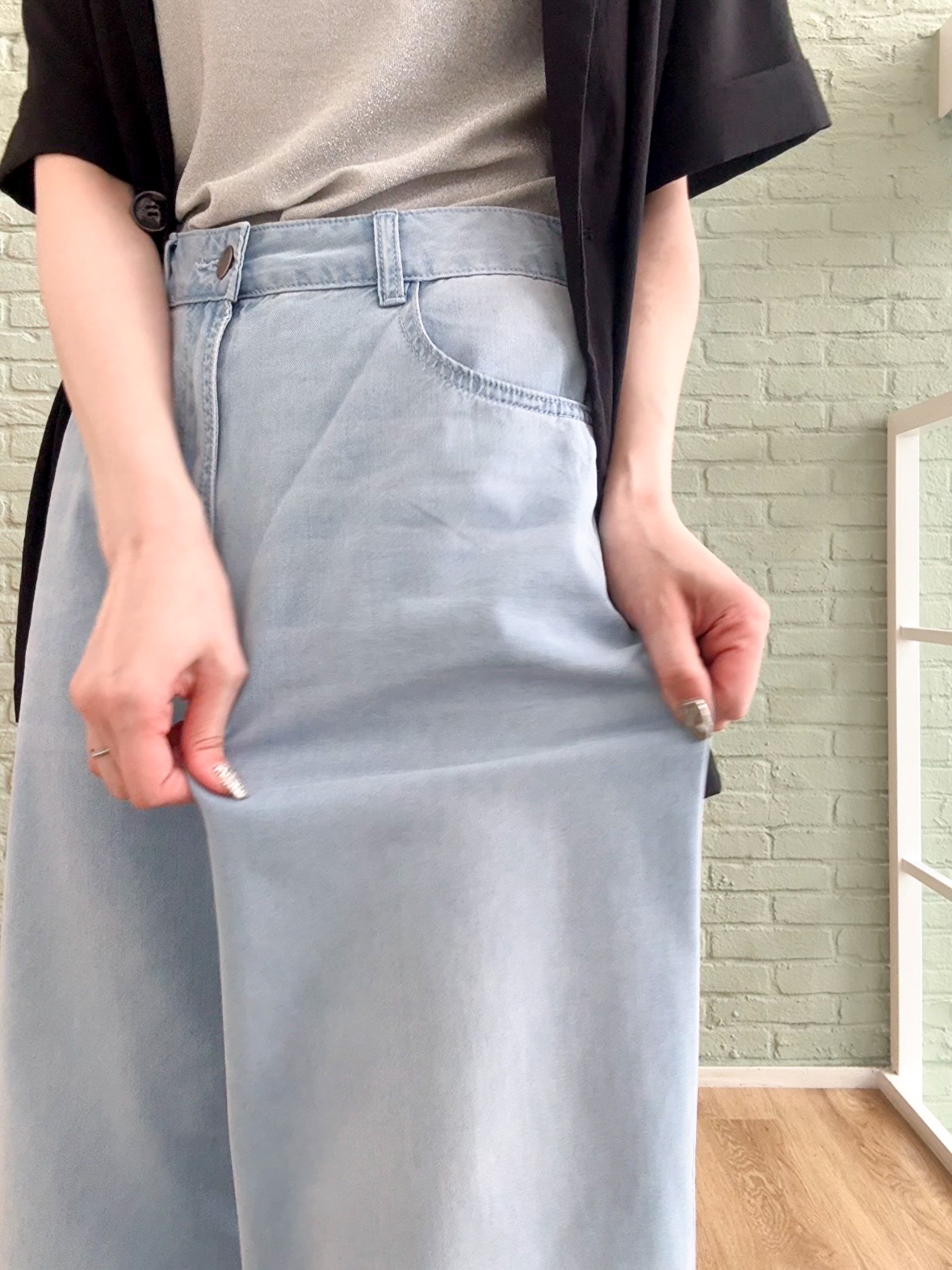 𝐜𝐡𝐢𝐤𝐚さんの「SHOO･LA･RUE｜【高レビュー/洗濯機可/セットアップ可】軽凛(かろりん) 半袖ジャケット」を使ったコーディネート