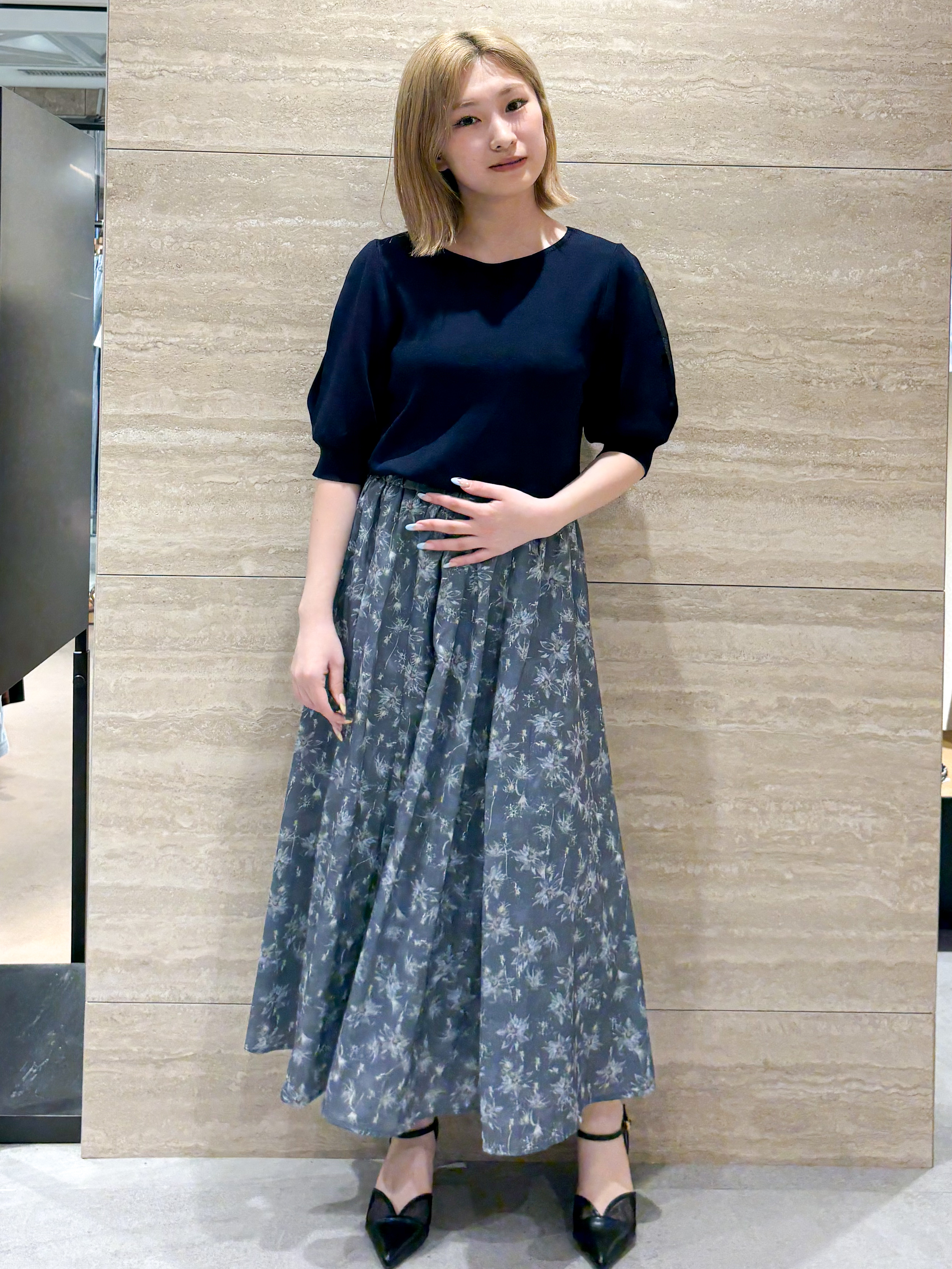 ふうかさんの「index｜【接触冷感／UVケア】クールタッチラップスリーブニット《洗濯機OK／XS～3L／9col》」を使ったコーディネート