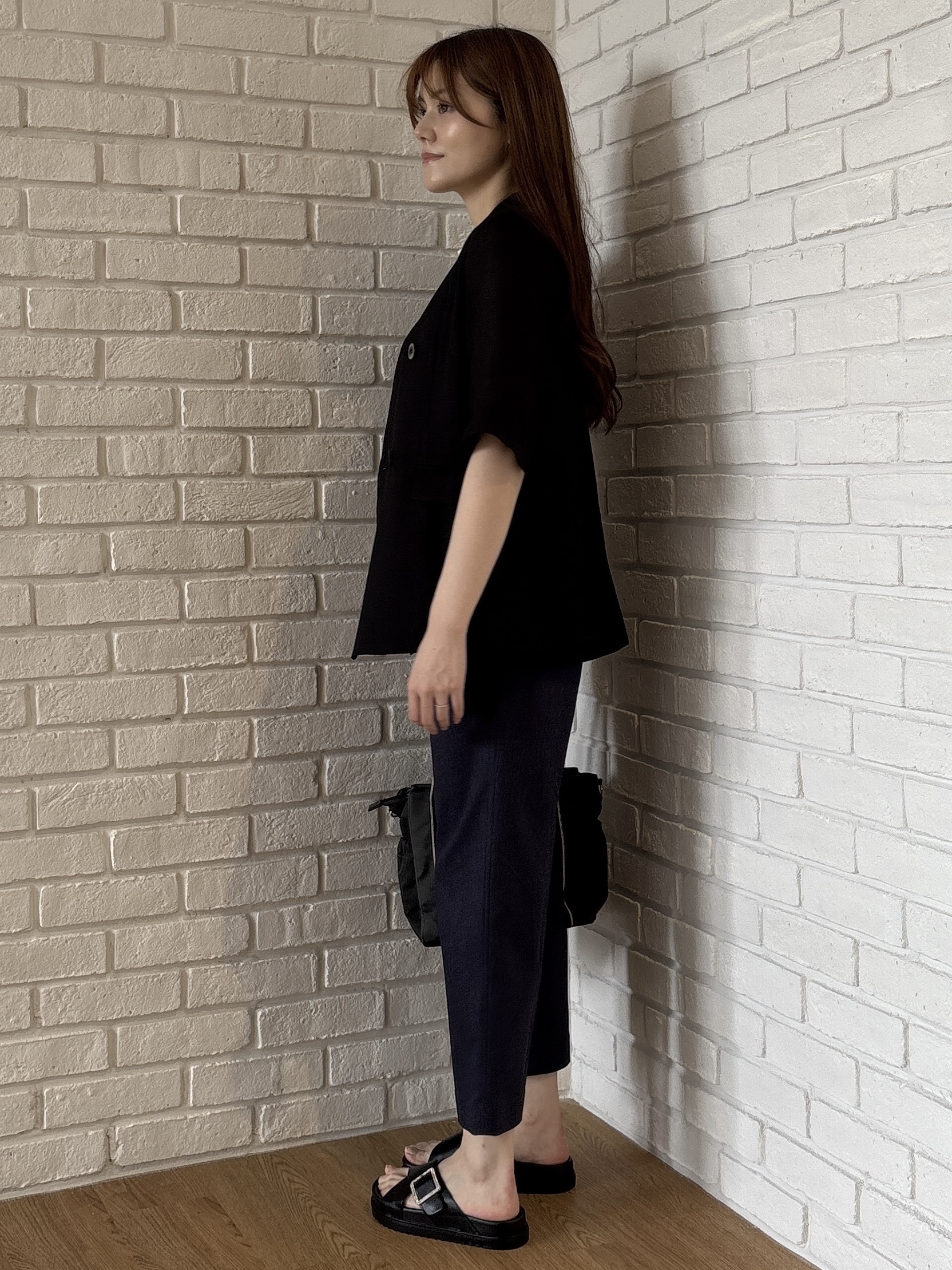 sayaさんの「grove｜【洗濯機OK/ひんやり】軽く羽織れるハーフスリーブジャケット」を使ったコーディネート