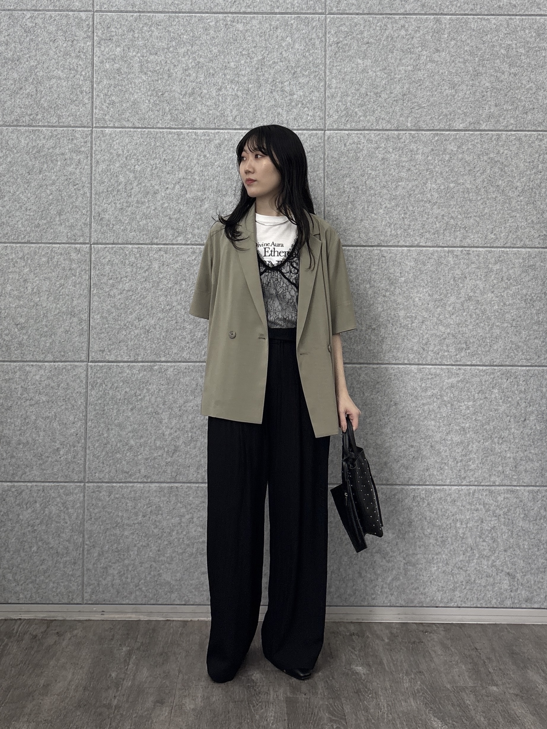 rinaさんの「INDIVI｜Comfy SET UP｜ハーフスリーブジャケット【セットアップ対応／通勤／接触冷感／UVカット】」を使ったコーディネート