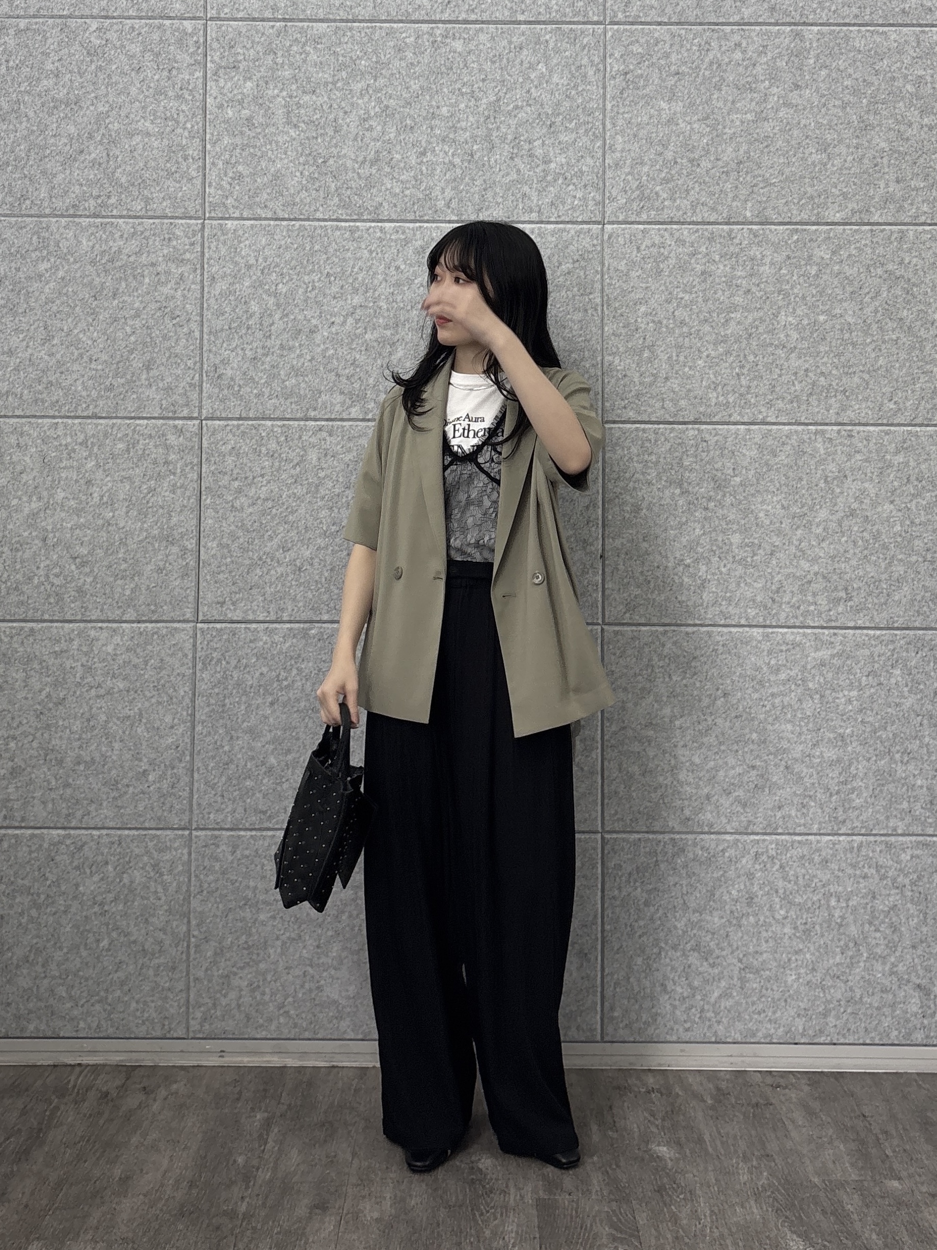 rinaさんの「INDIVI｜Comfy SET UP｜ハーフスリーブジャケット【セットアップ対応／通勤／接触冷感／UVカット】」を使ったコーディネート