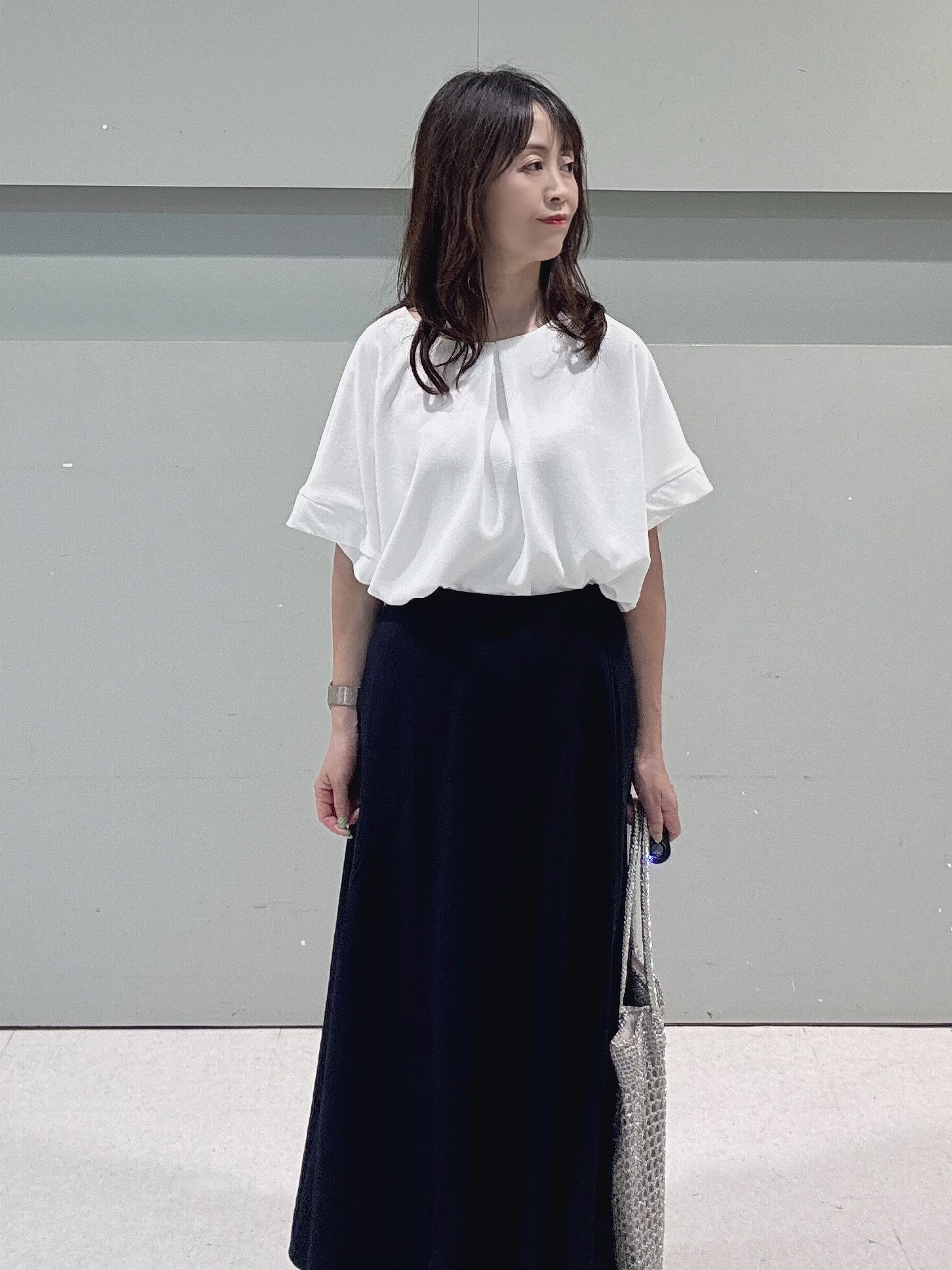 makiさんの「UNTITLED｜◆【アンサンブル可】ラメ混クルーネックカーディガン」を使ったコーディネート