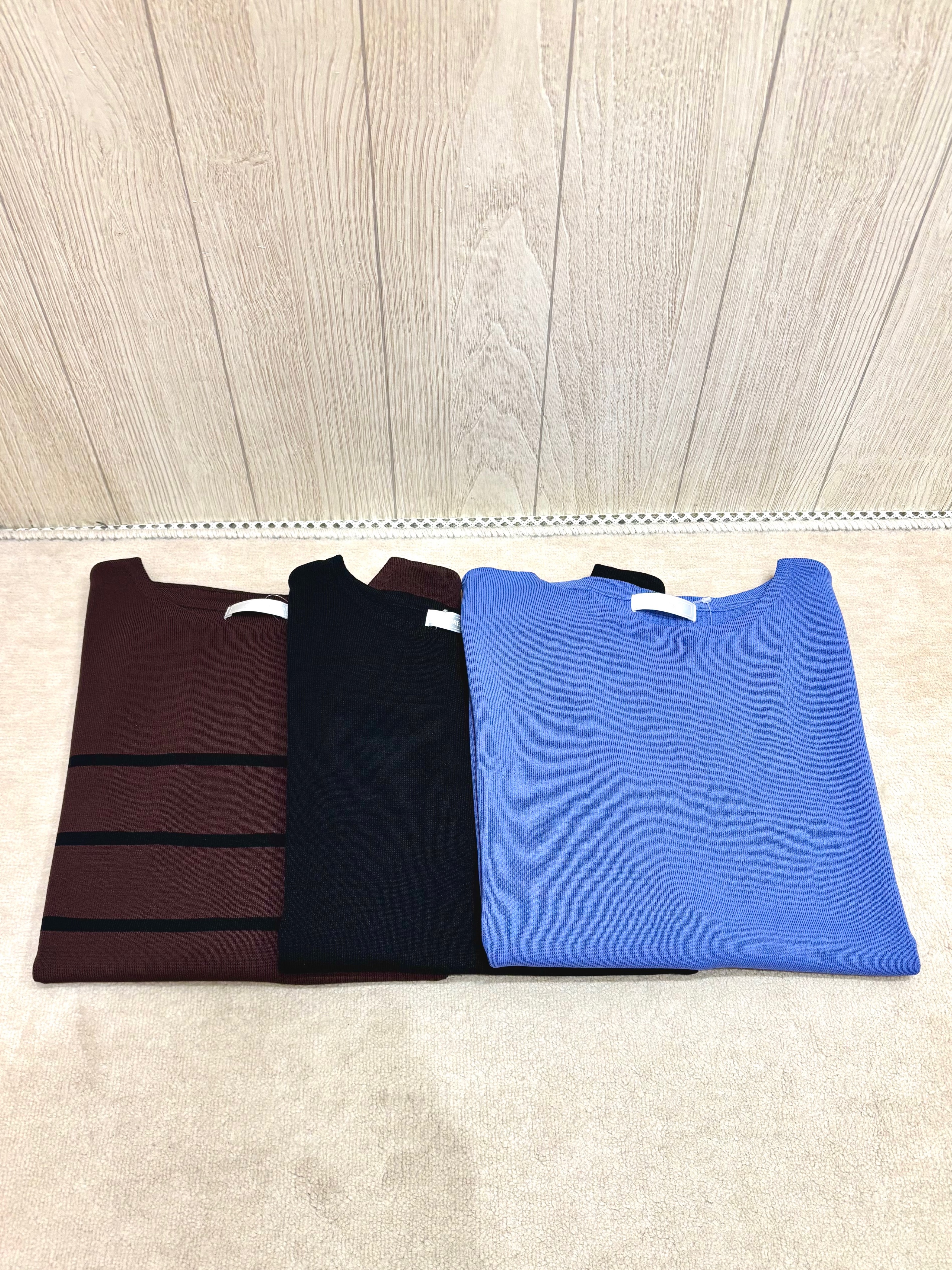 Nさんの「SHOO･LA･RUE｜【毎日洗える/UV】二の腕隠れる さらっとドルマン半袖ニット」を使ったコーディネート