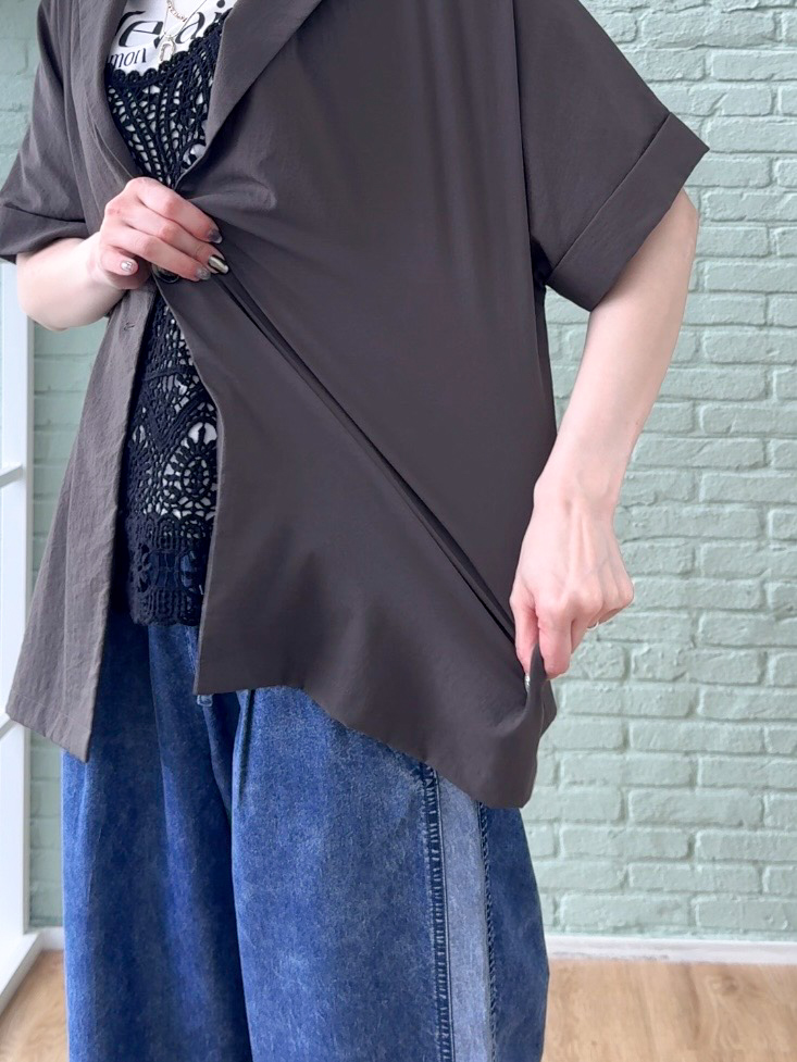 𝐜𝐡𝐢𝐤𝐚さんの「SHOO･LA･RUE｜【高レビュー/洗濯機可/セットアップ可】軽凛(かろりん) 半袖ジャケット」を使ったコーディネート