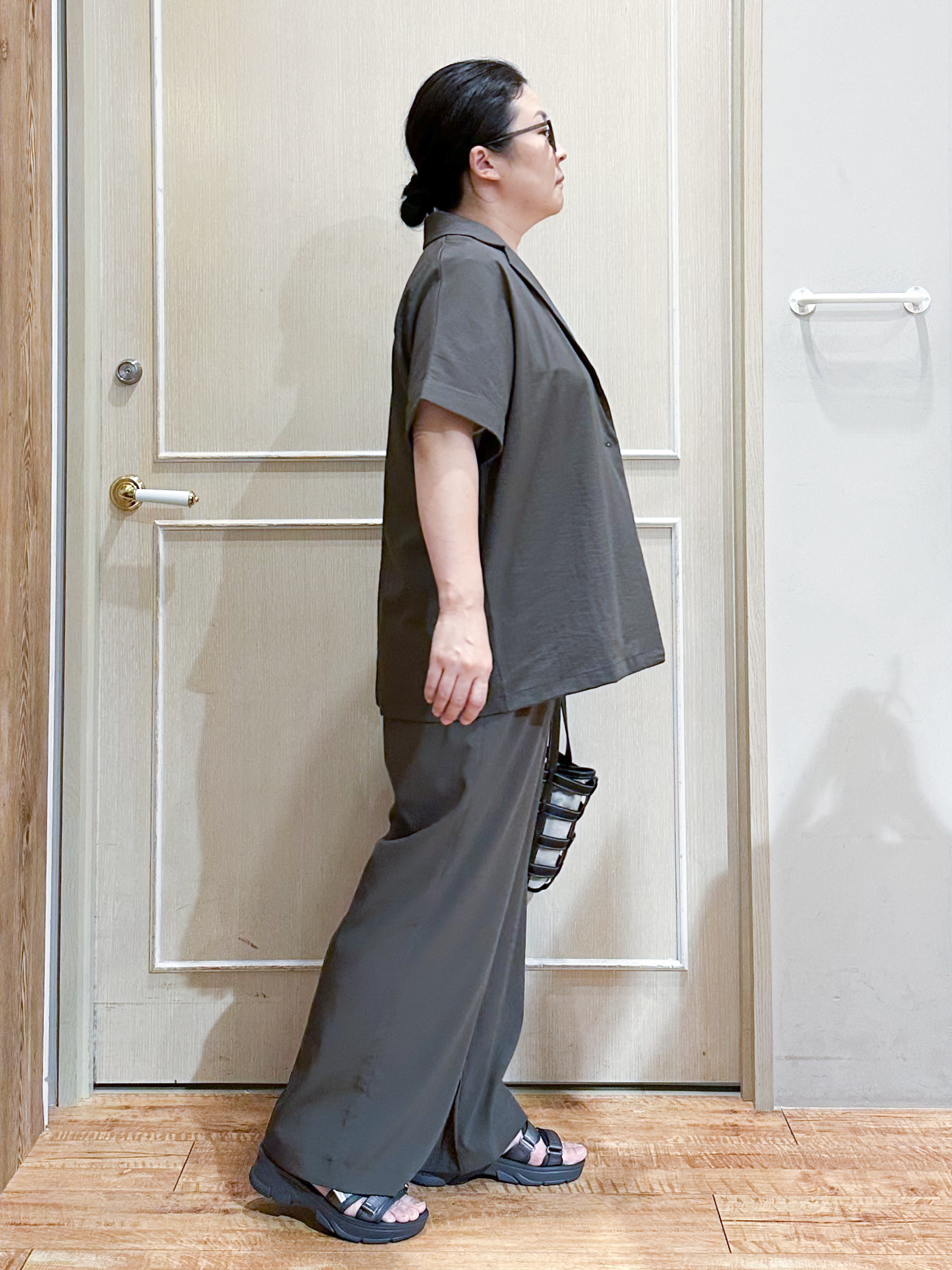 umeさんの「SHOO･LA･RUE｜【高レビュー/洗濯機可/セットアップ可】軽凛(かろりん) 半袖ジャケット」を使ったコーディネート