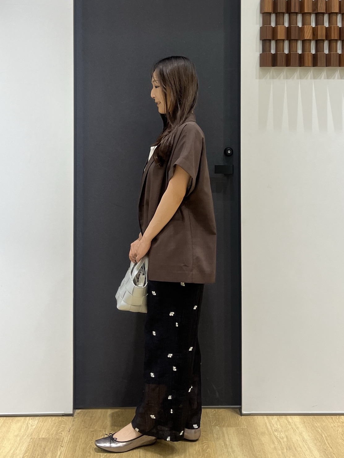 Minaさんの「Dessin｜【接触冷感/セットアップ可】ハーフスリーブジャケット」を使ったコーディネート