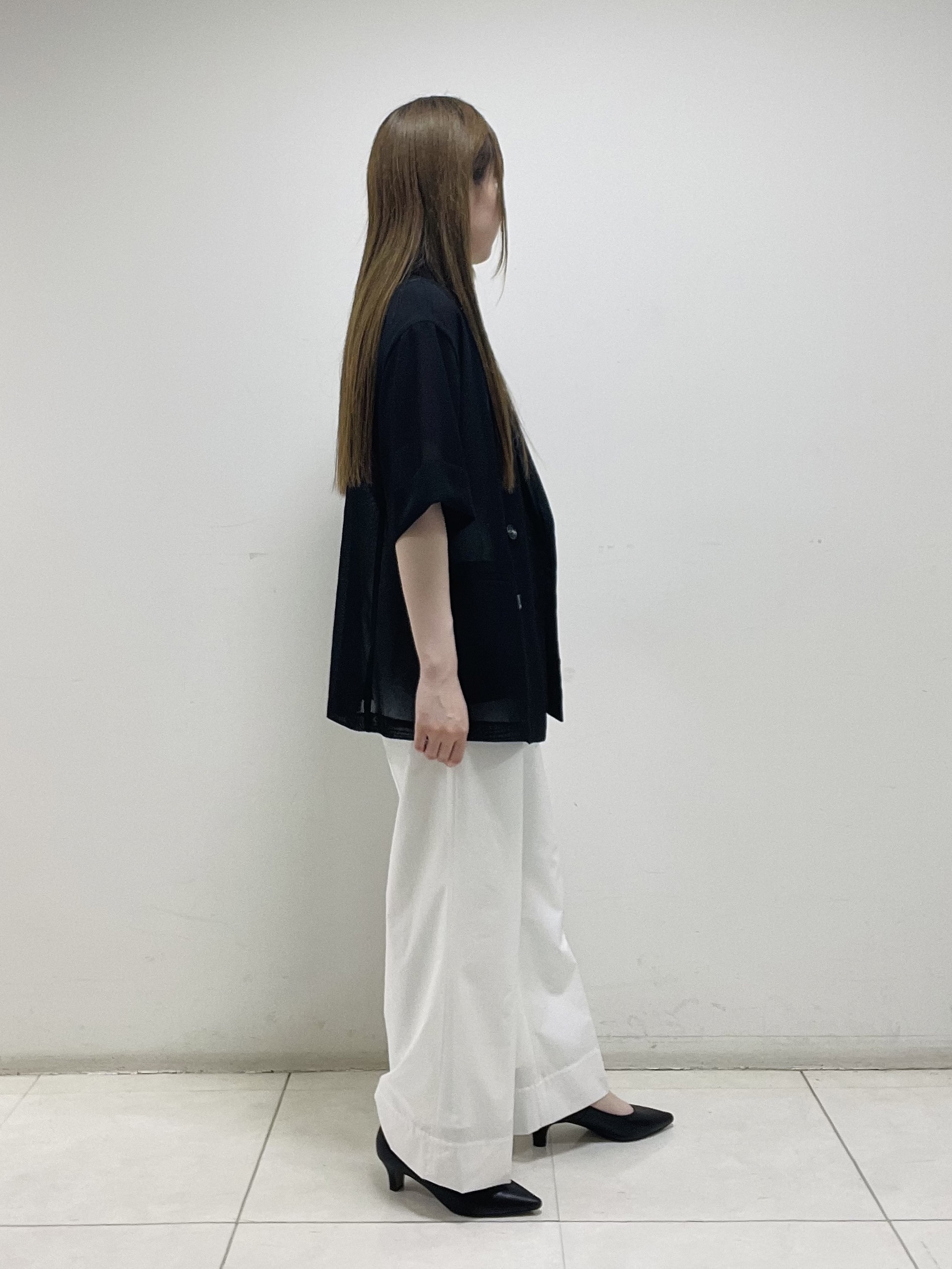 mさんの「INDIVI｜【洗える／メッシュ素材／SETUP可能】半袖シアージャケット」を使ったコーディネート