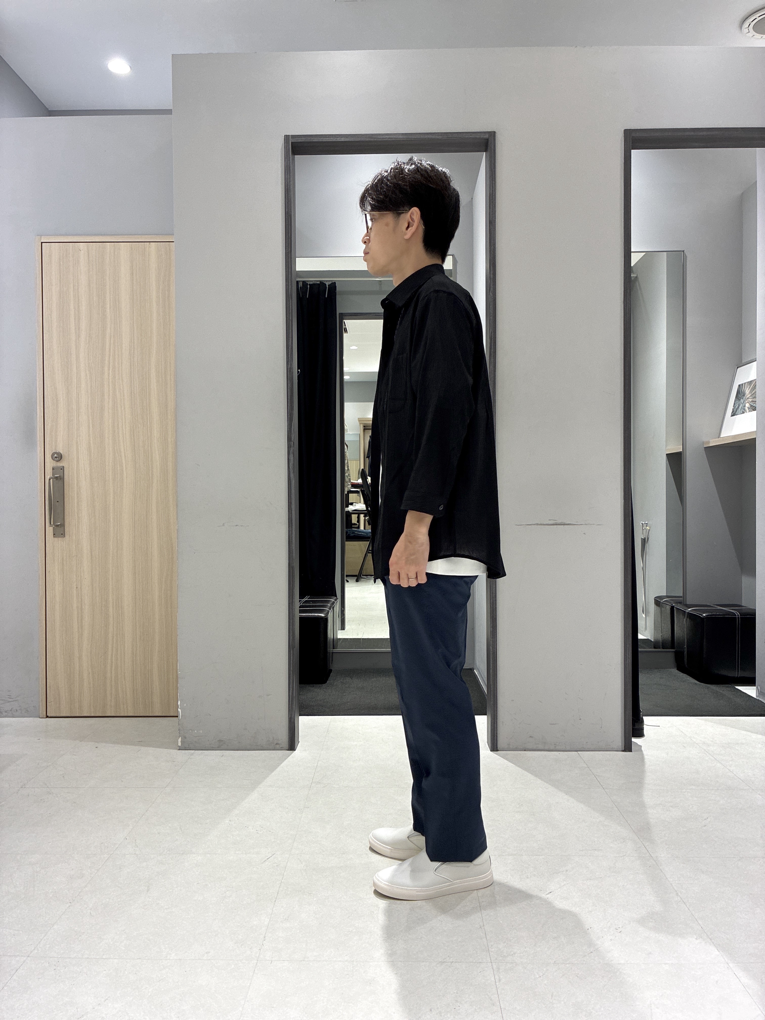 わいずみさんの「TAKEO KIKUCHI｜【通気性】トリコットサッカー 7分袖シャツ」を使ったコーディネート