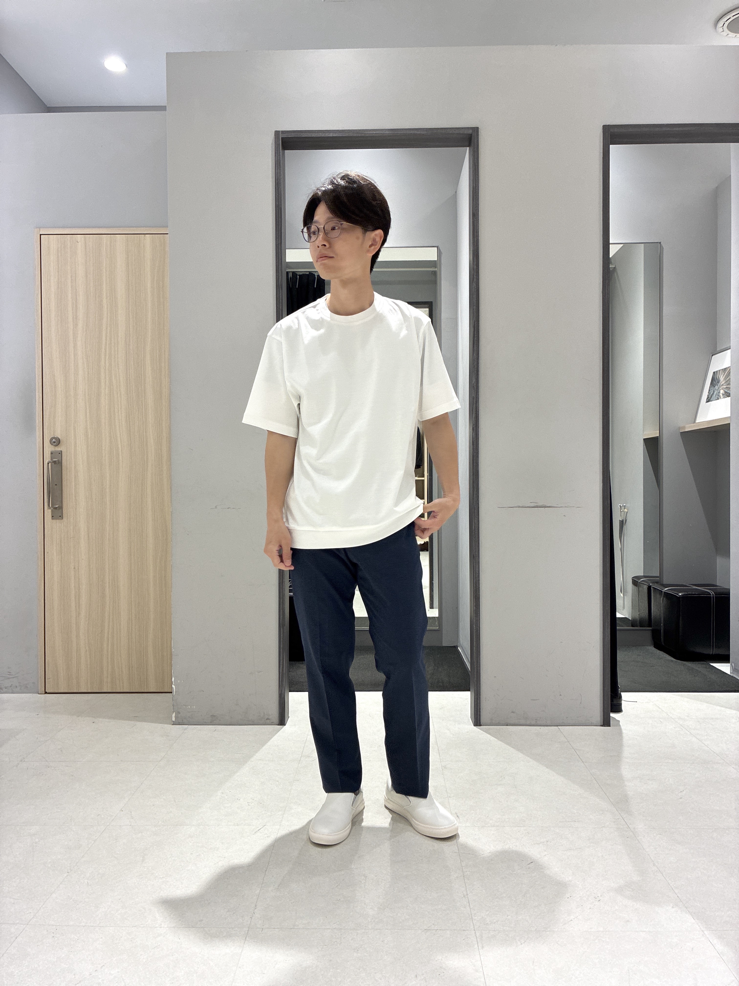 わいずみさんの「TAKEO KIKUCHI｜【通気性】トリコットサッカー 7分袖シャツ」を使ったコーディネート