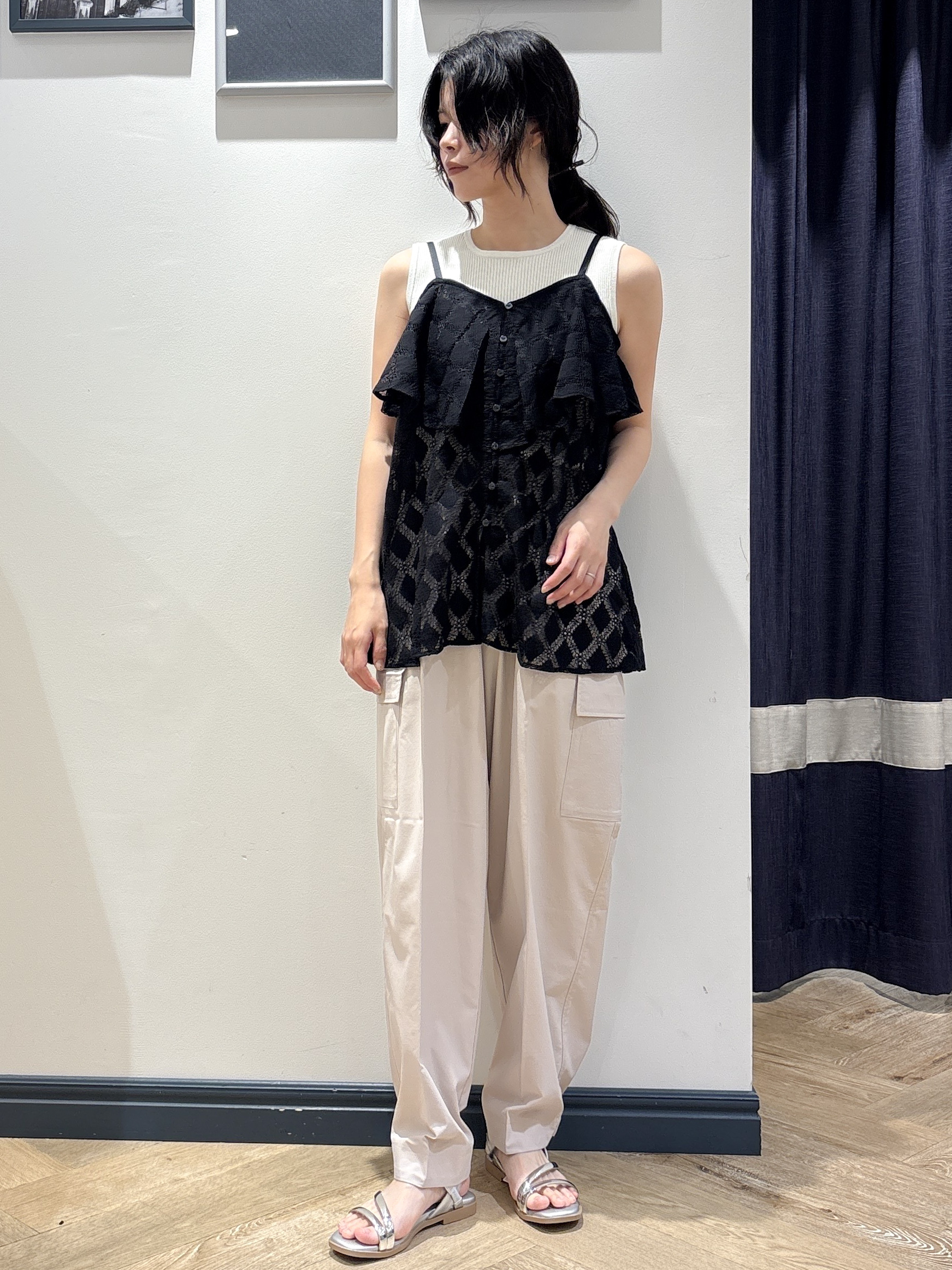 ayakaさんの「grove｜レースフリルキャミソール」を使ったコーディネート