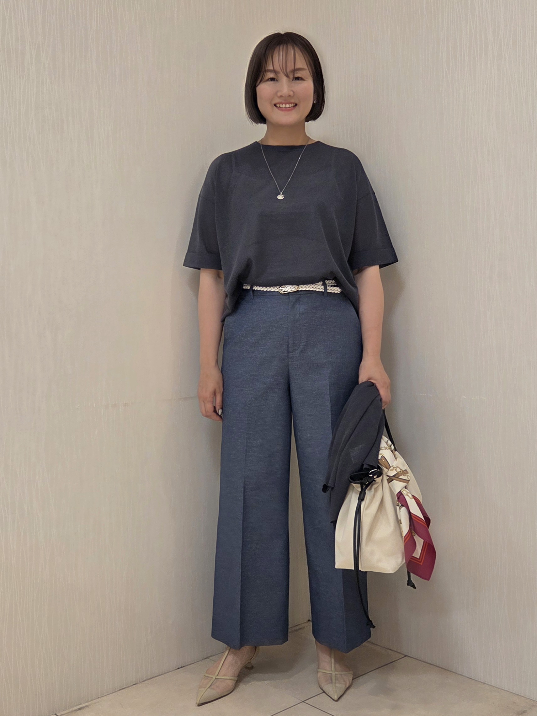 naokoさんの「UNTITLED｜【アンサンブル可/シアー】リネンエステルカーディガン」を使ったコーディネート