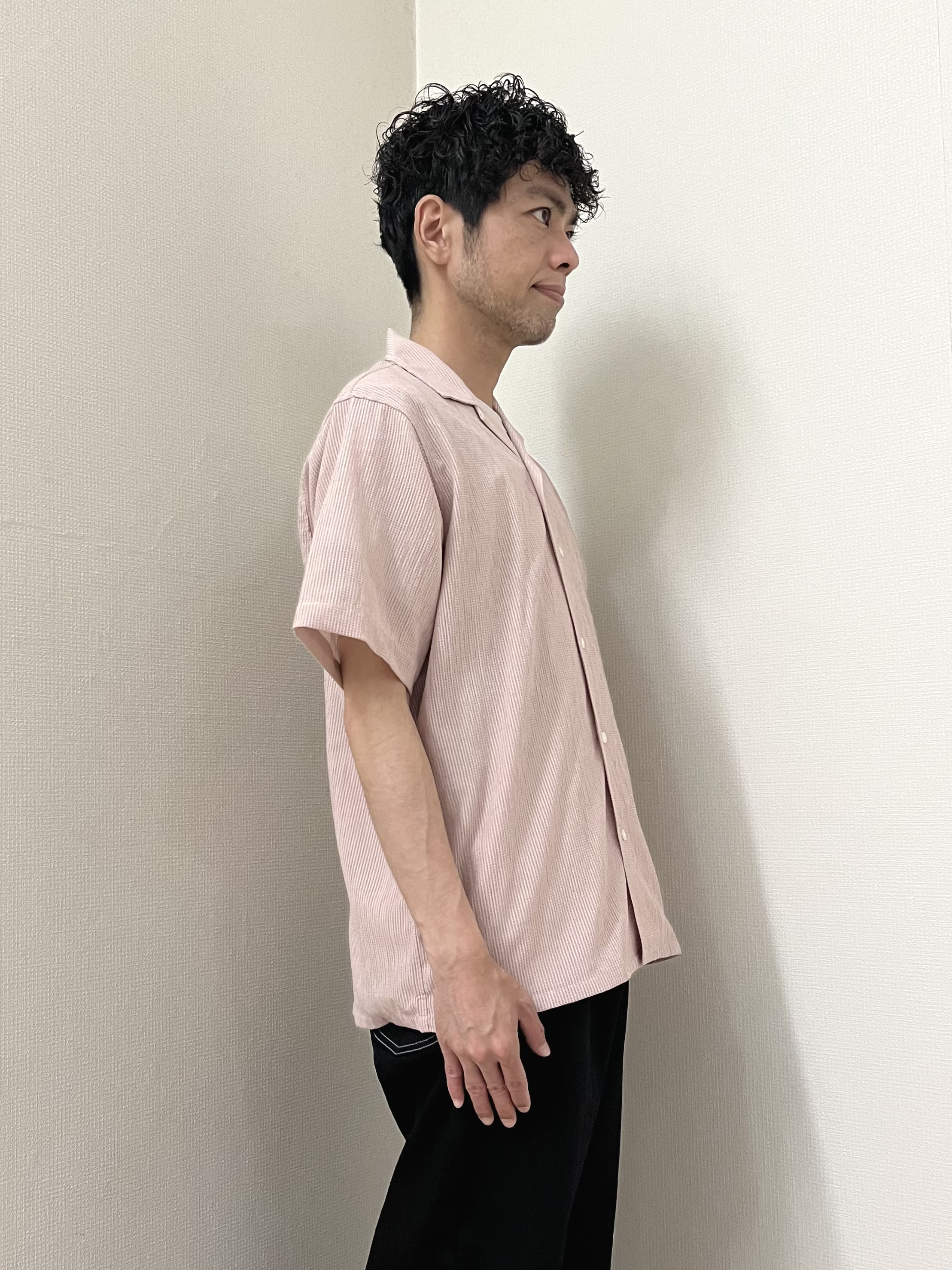 URAさんの「TAKEO KIKUCHI｜【通気性】トリコットサッカー オープンカラー シャツ」を使ったコーディネート