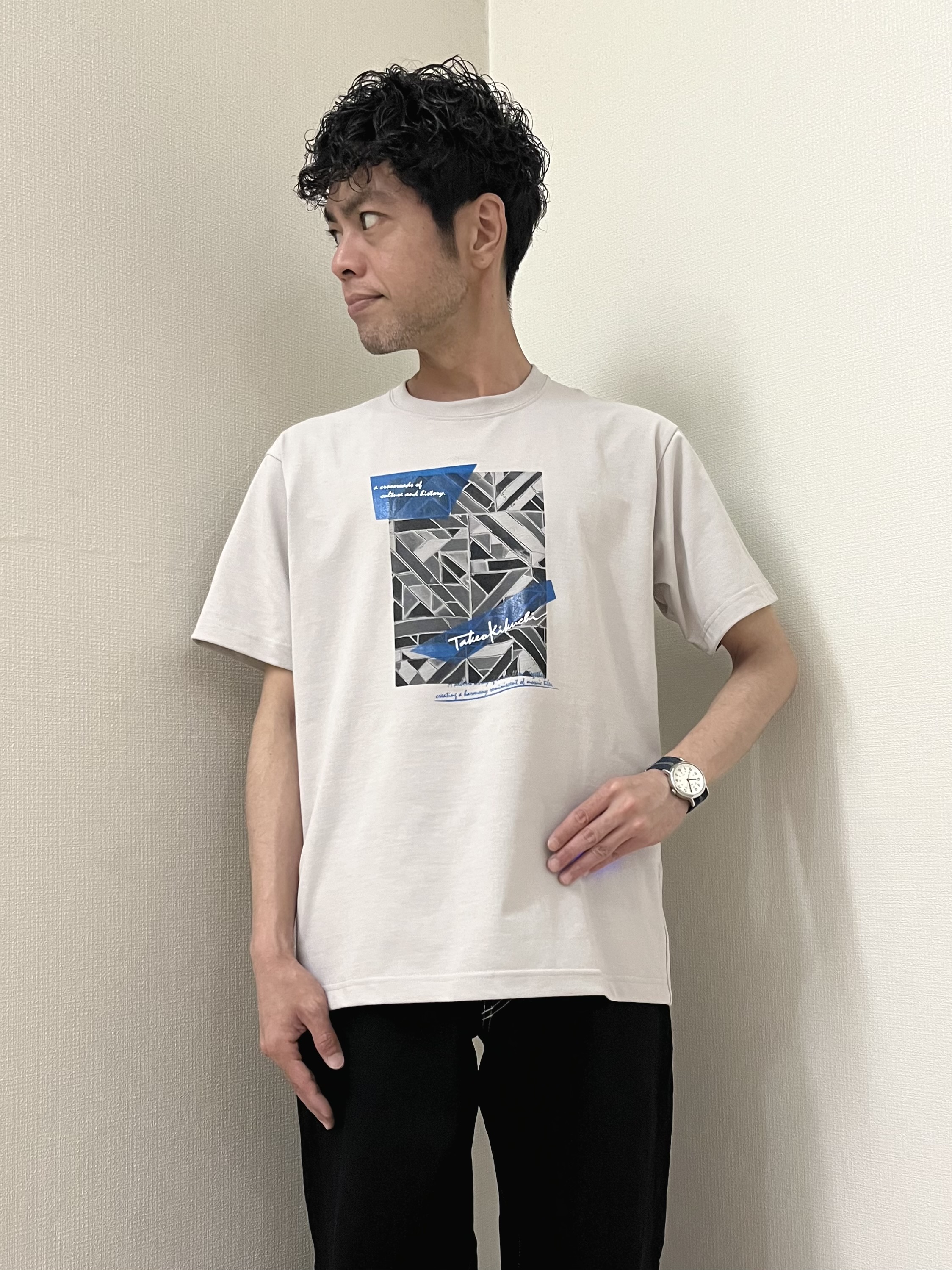 URAさんの「TAKEO KIKUCHI｜【通気性】トリコットサッカー オープンカラー シャツ」を使ったコーディネート