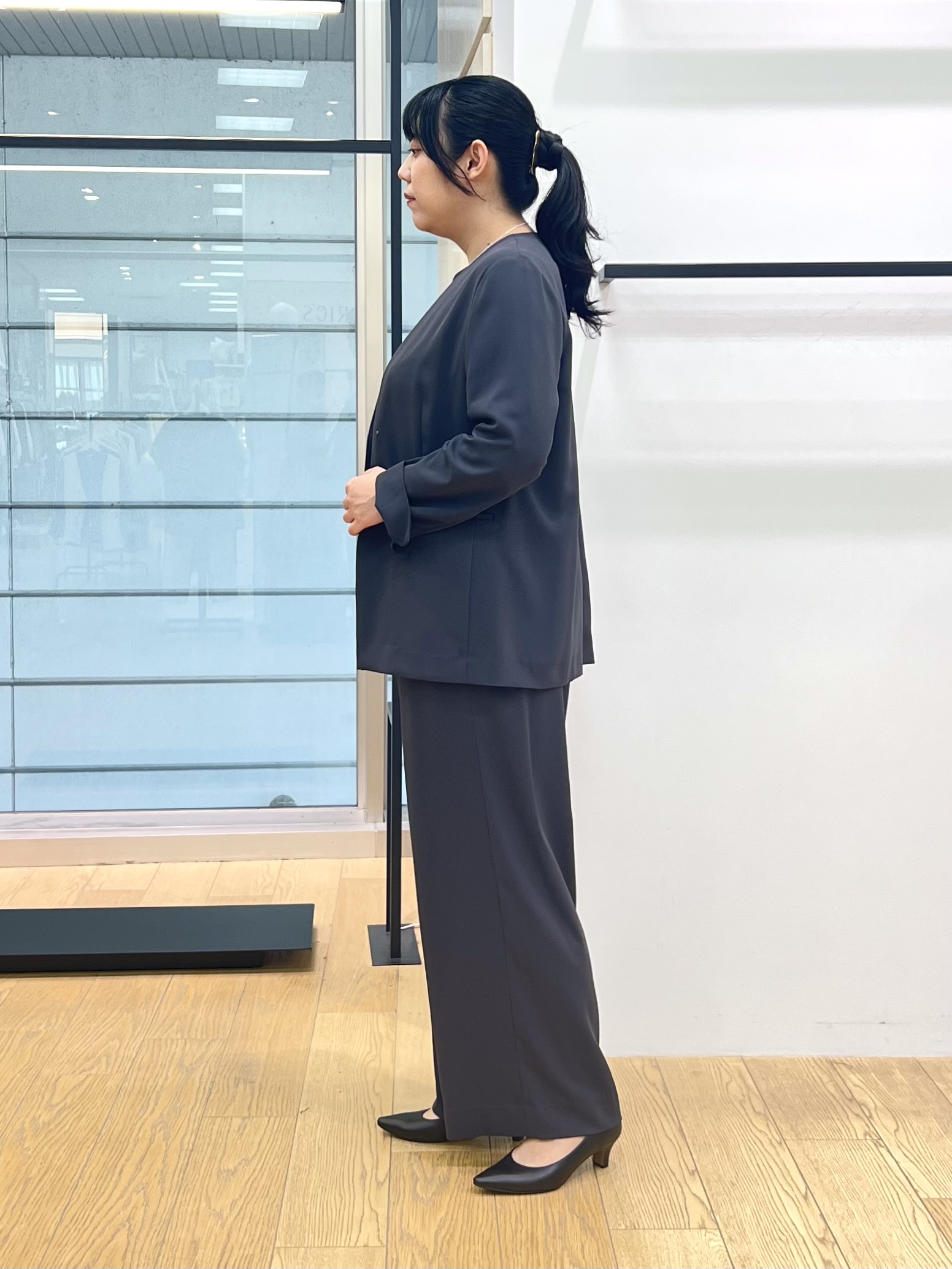 shimaさんの「INDIVI｜【接触冷感／透湿／着る日傘】ノーカラージャケット」を使ったコーディネート
