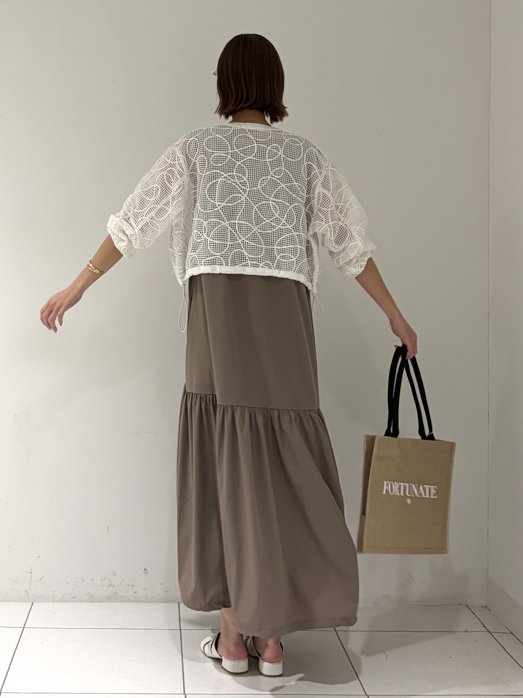 shioriさんの「INDIVI｜アートメッシュブルゾン」を使ったコーディネート