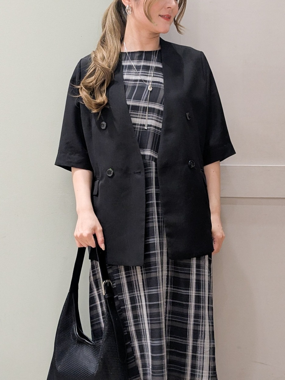 kuwawaさんの「grove｜【洗濯機OK/ひんやり】軽く羽織れるハーフスリーブジャケット」を使ったコーディネート