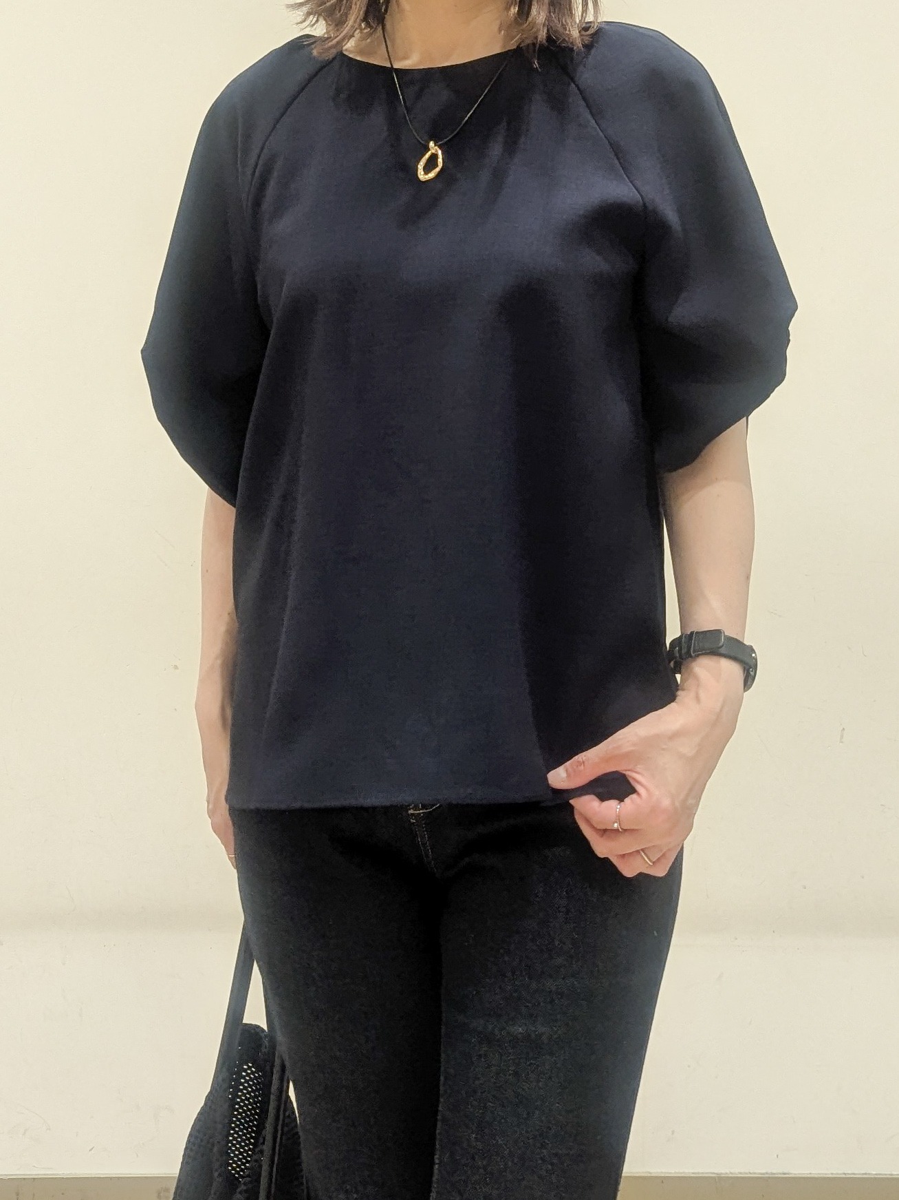 Miさんの「OPAQUE.CLIP｜【接触冷感／吸水速乾】リネンライク タックスリーブブラウス《セットアップ対応／洗濯機OK》」を使ったコーディネート