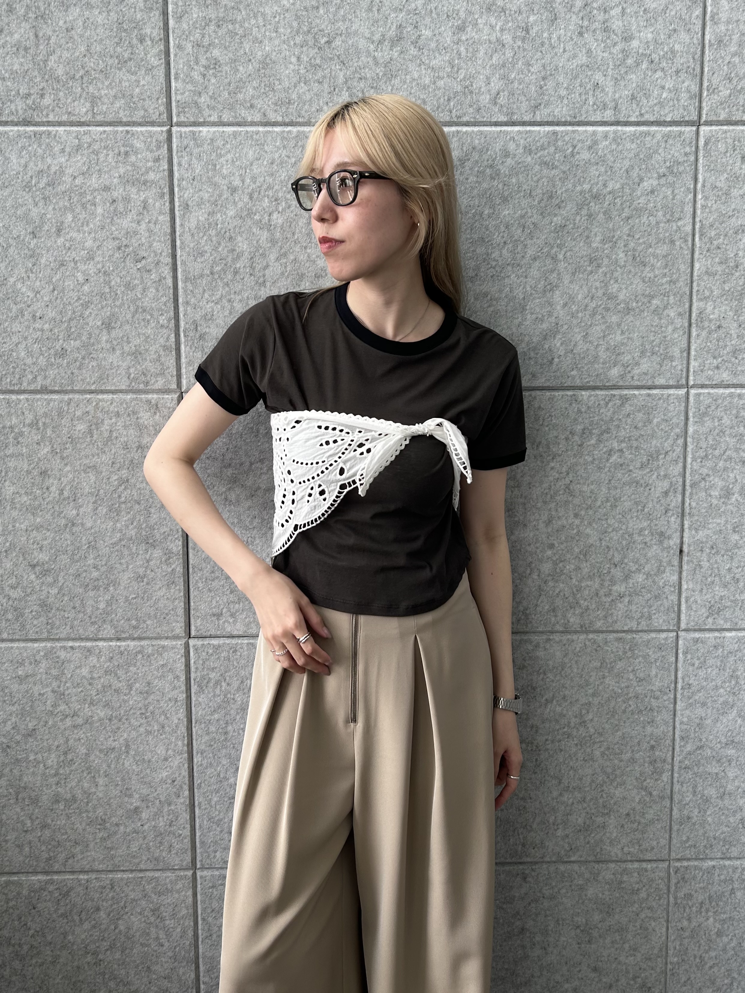 honoka Aさんの「CODE A｜sheer ringer tee」を使ったコーディネート