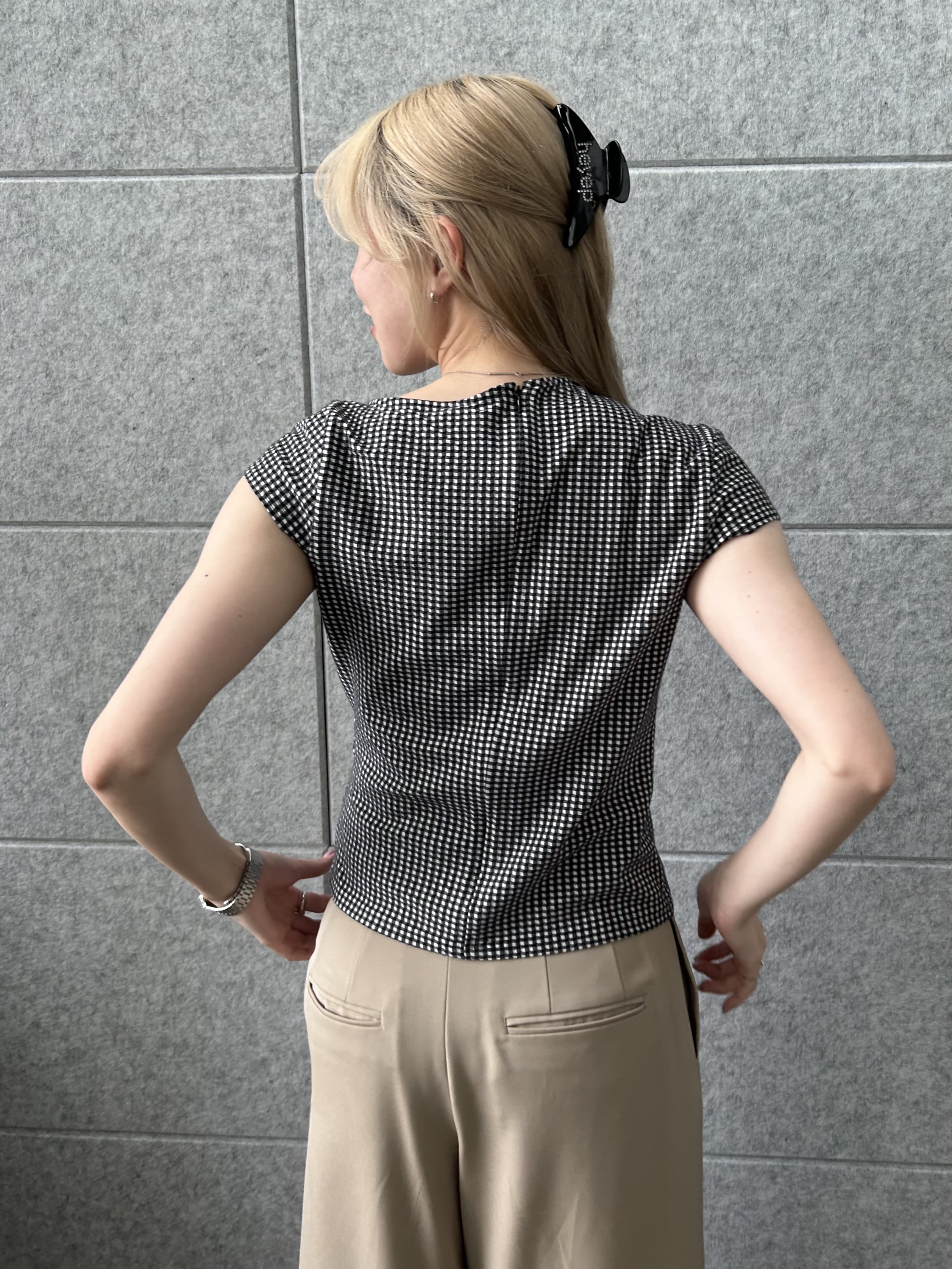 honoka Aさんの「CODE A｜gingham edge tops」を使ったコーディネート